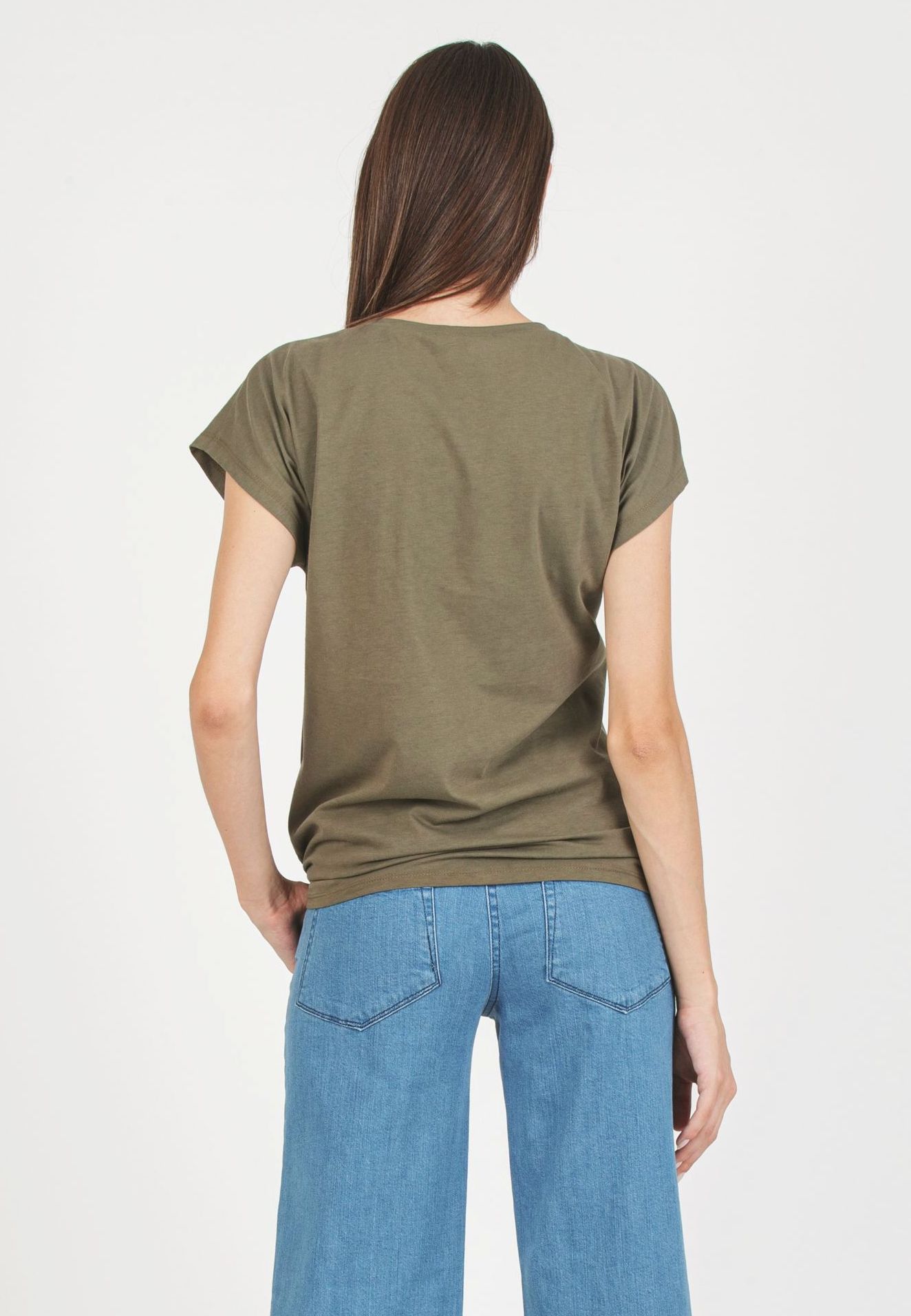URSULA - Maternity T-shirt with Knot on Side (Army Green, XS)