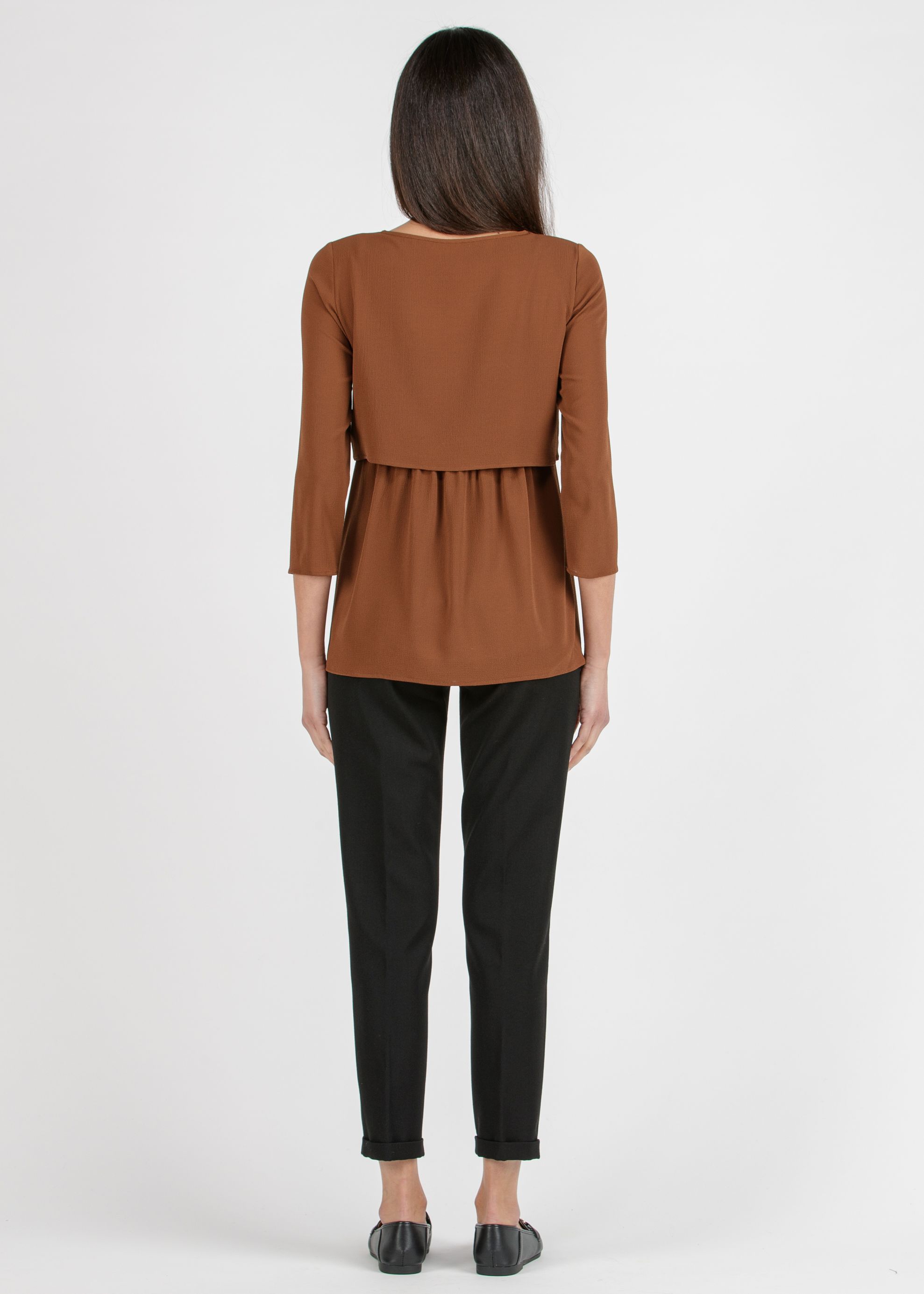 CAROLA - Pantalone Premaman Relax Fit In Gabardina (Nero, XS)
