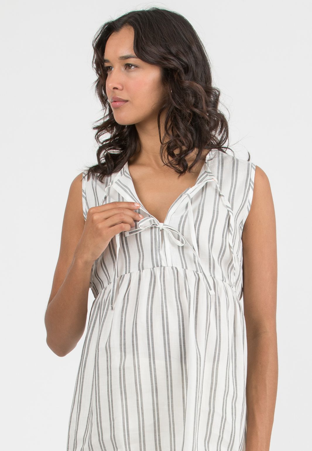 ADA - Maternity & Nursing Linen Top (Nero)