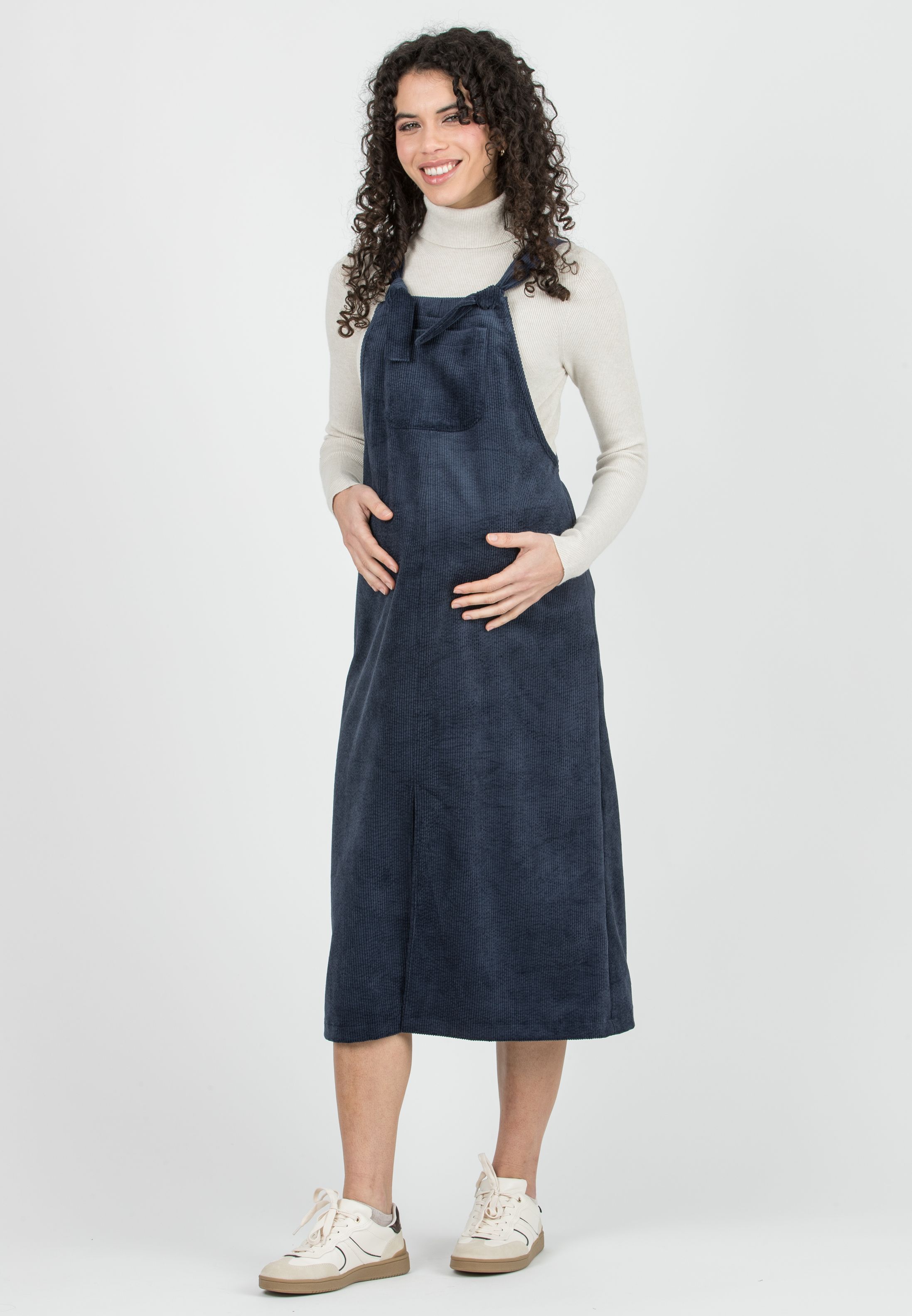 PAMELA – Maternity Corduroy Pinafore (Blu)