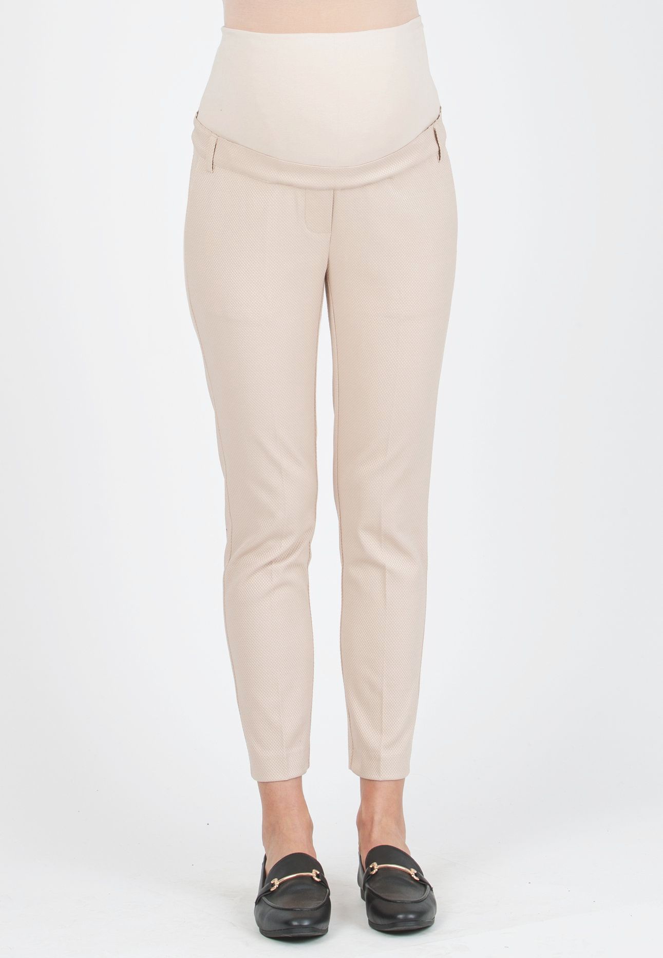 GILDA P - Tailored Maternity Trousers in Pique (Beige, XS)