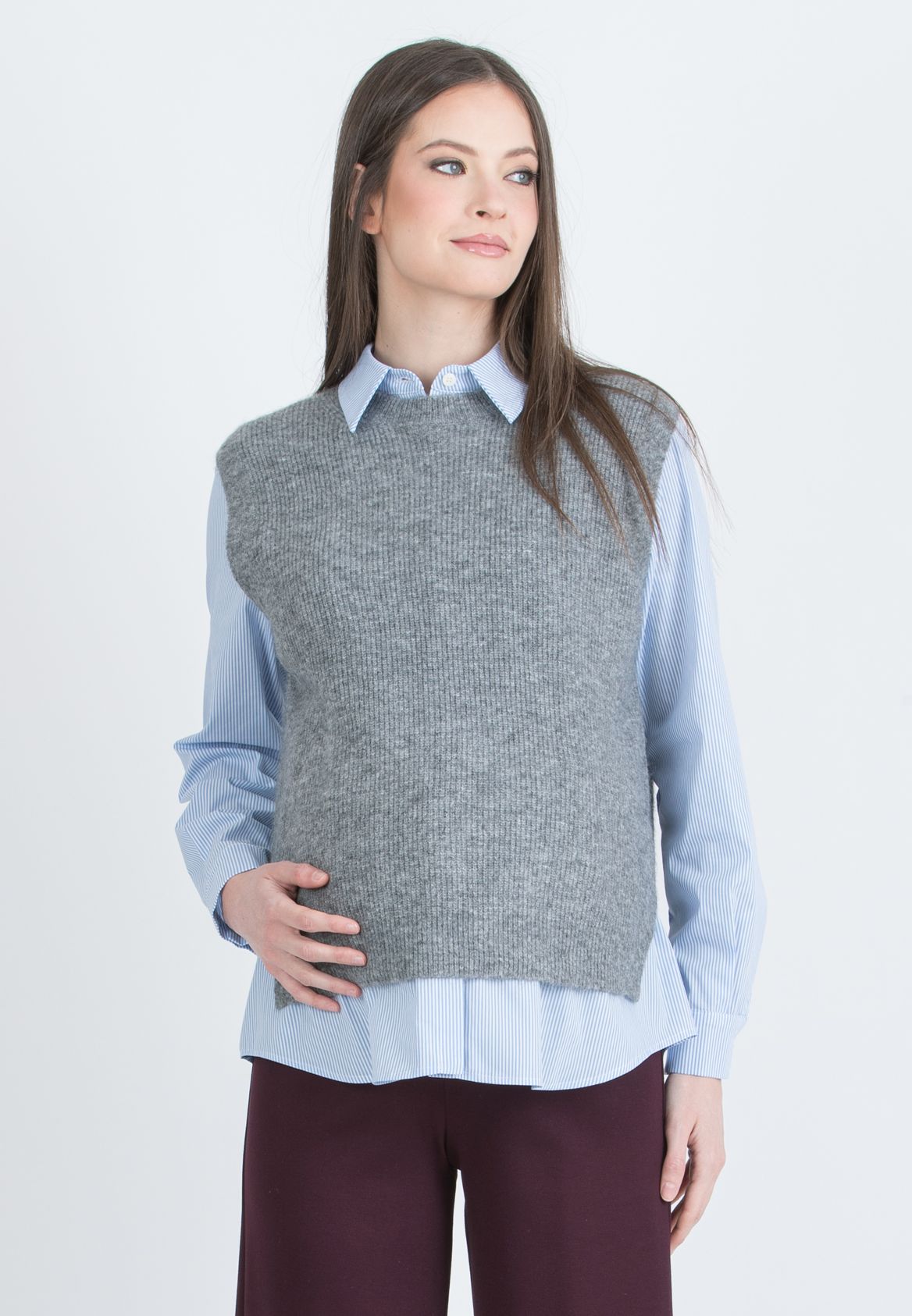 WENDY - Gilet Premaman (Grigio Chiaro, OS)