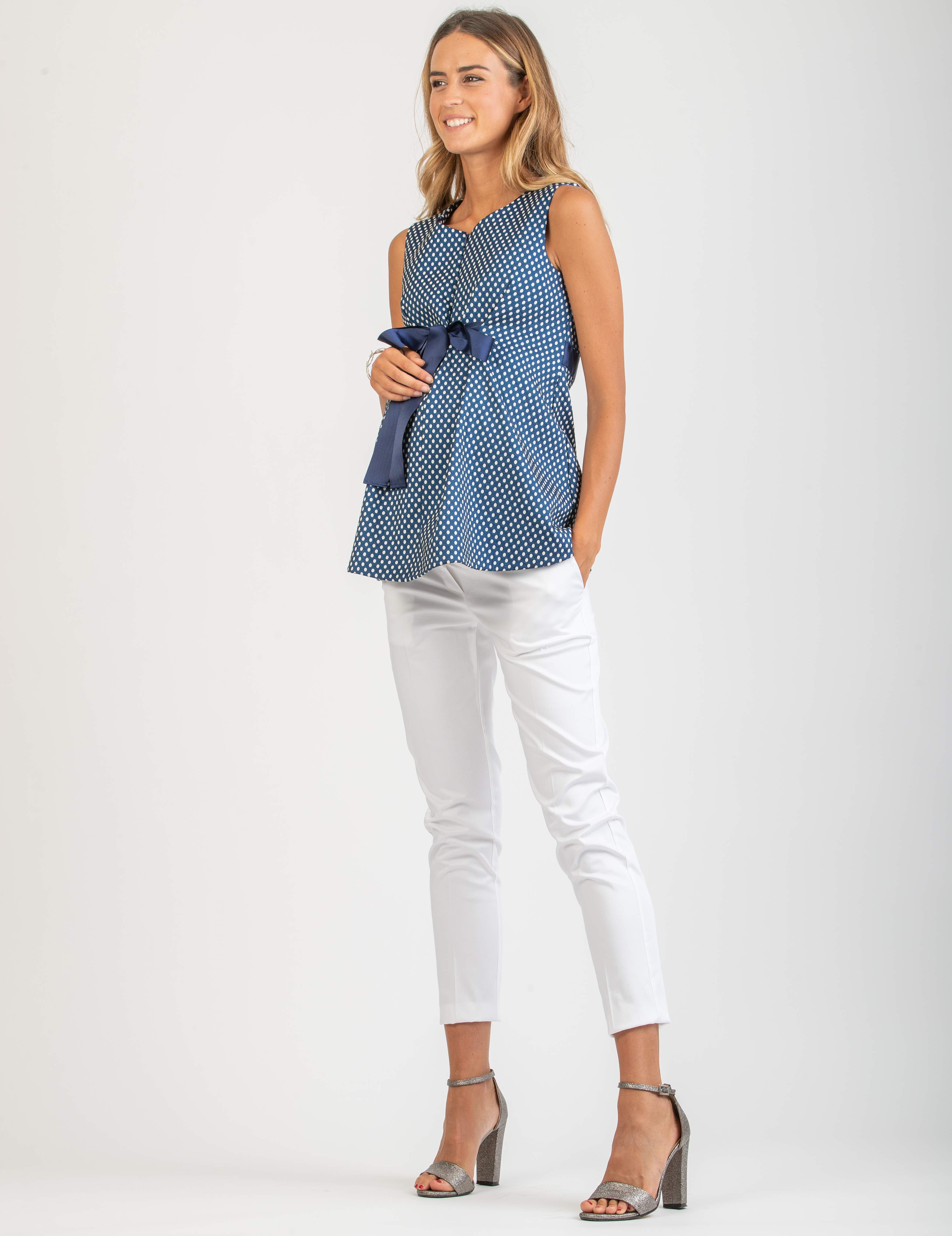 GILDA - Tailored Maternity Trousers in Stretch-Cotton (White, XS)