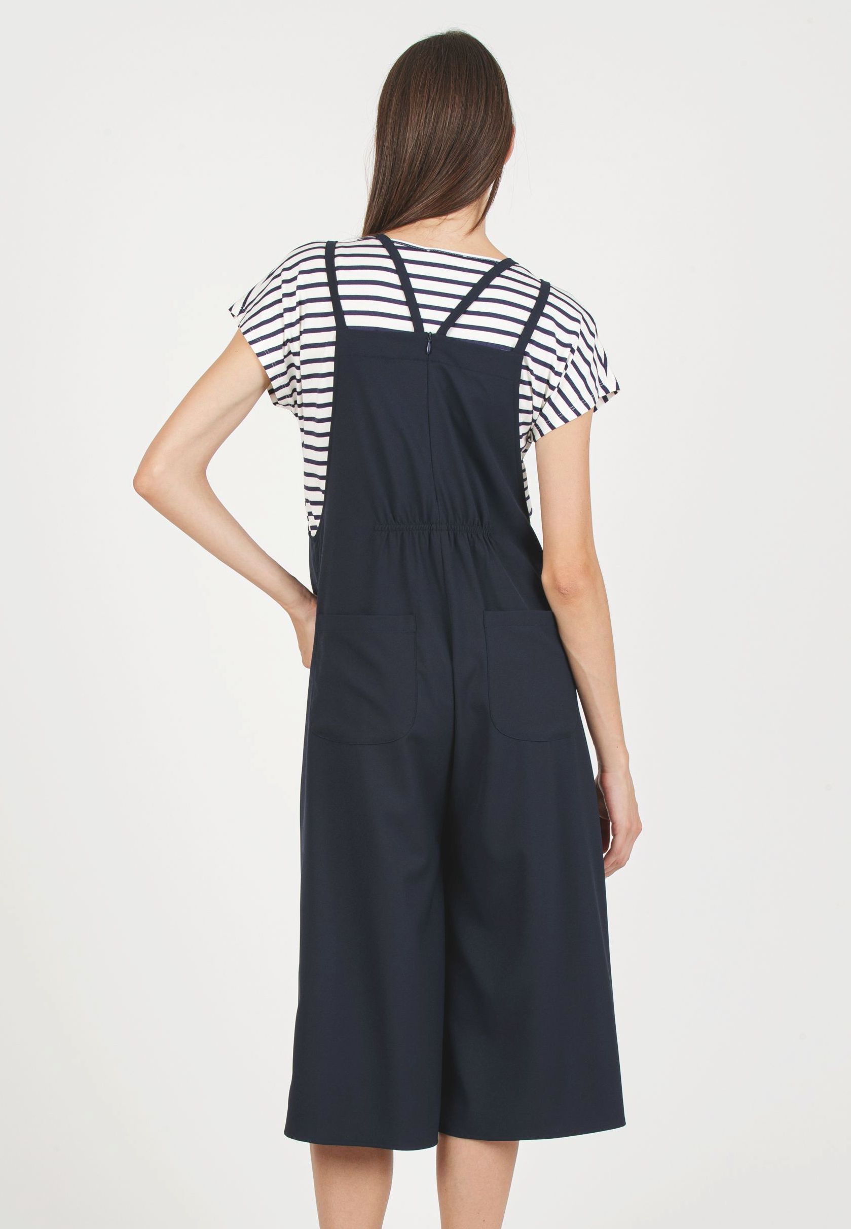 Flared Maternity Jumpsuit (Blue, XS)