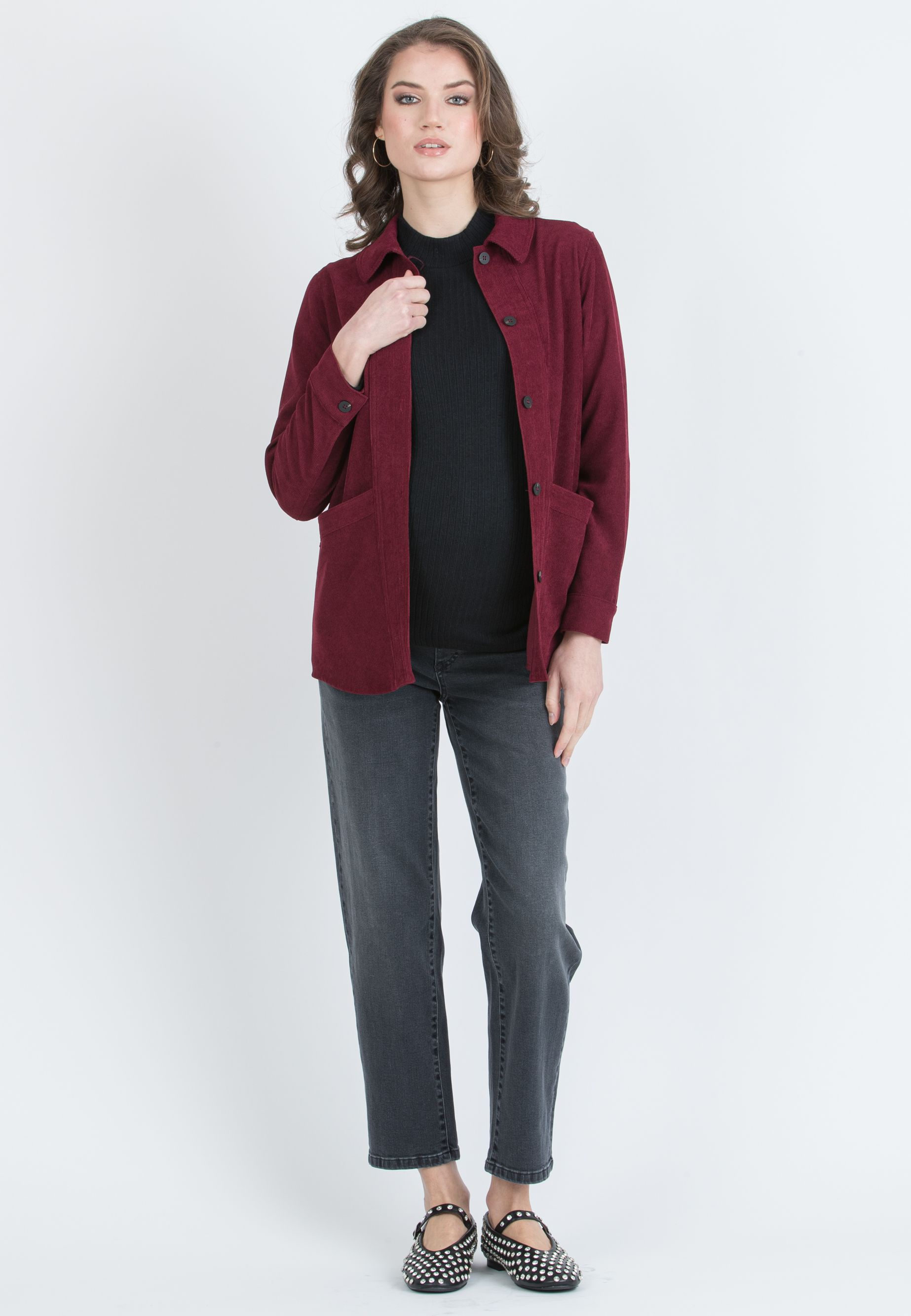 GIORDANA - Maternity Ribbed Turtleneck (Nero)
