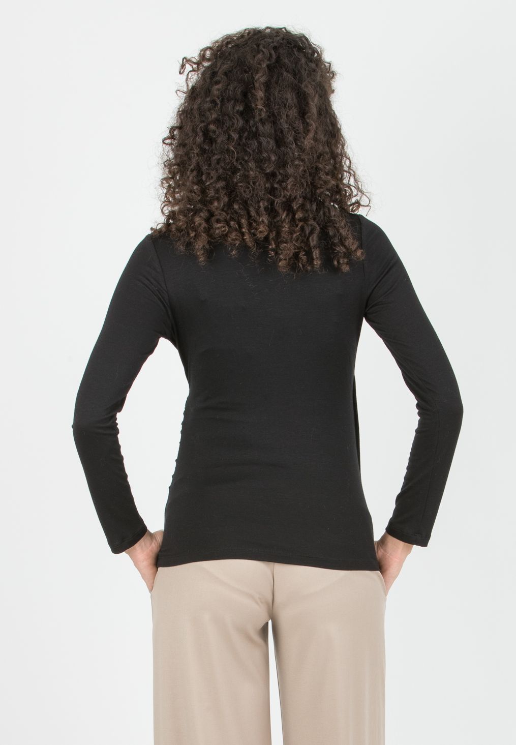 JENNIFER - Maternity & Nursing Top with Crossover Neckline (Black, XS)
