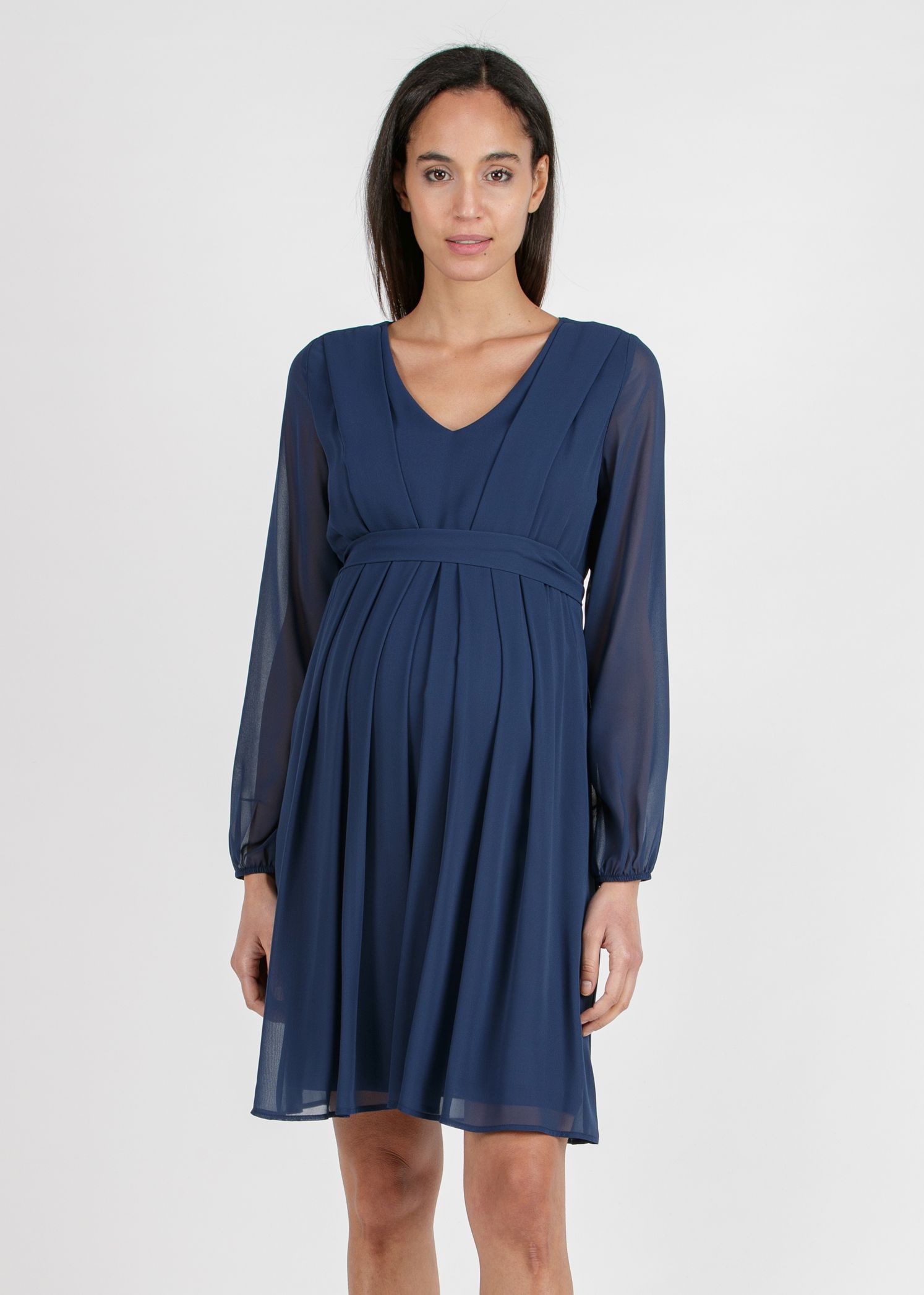 SARA - Maternity & Nursing Dress in Chiffon (dust, XS)