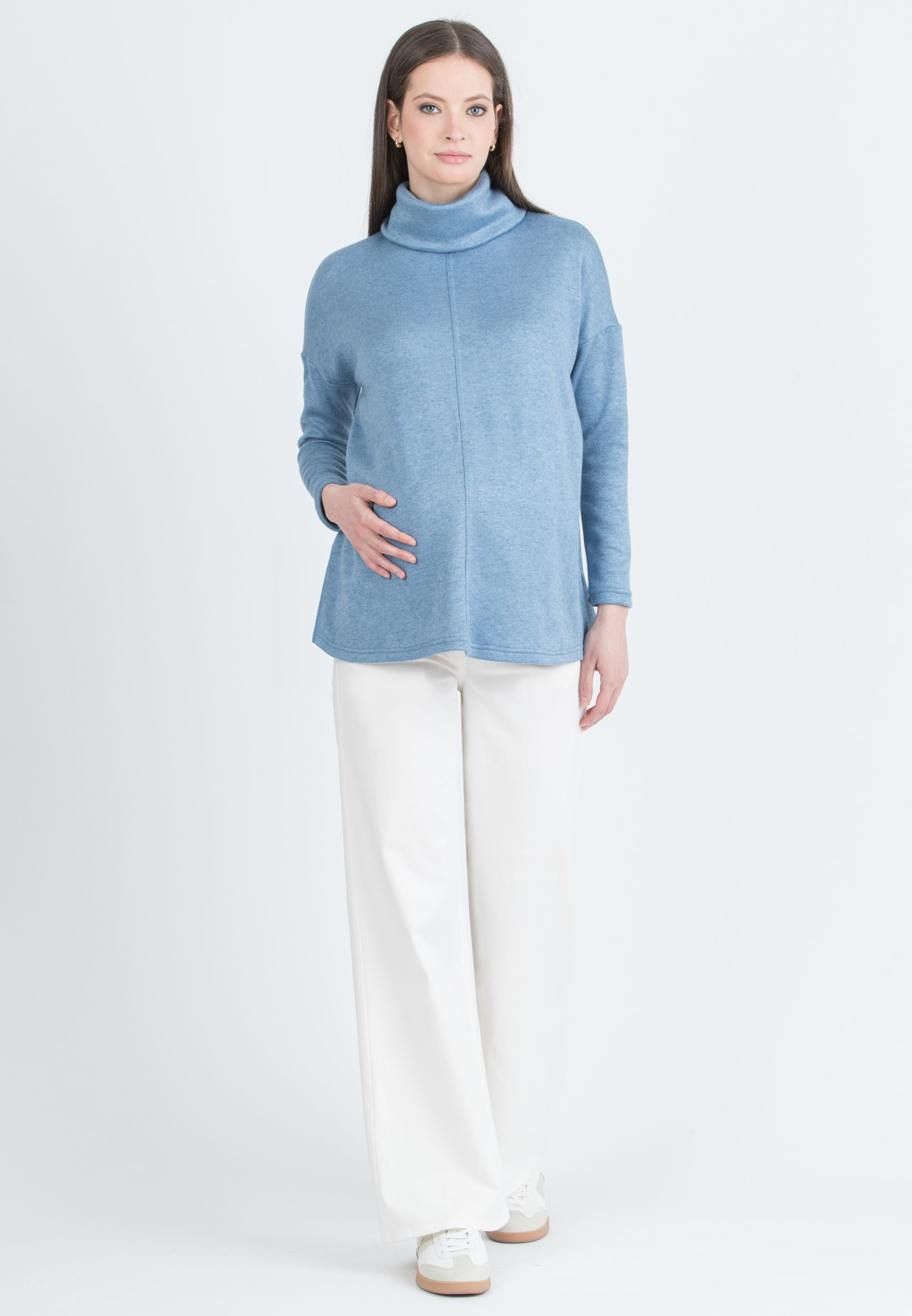 NOAH - Jeans Premaman a Palazzo In Denim Colorato (Avorio, XS)