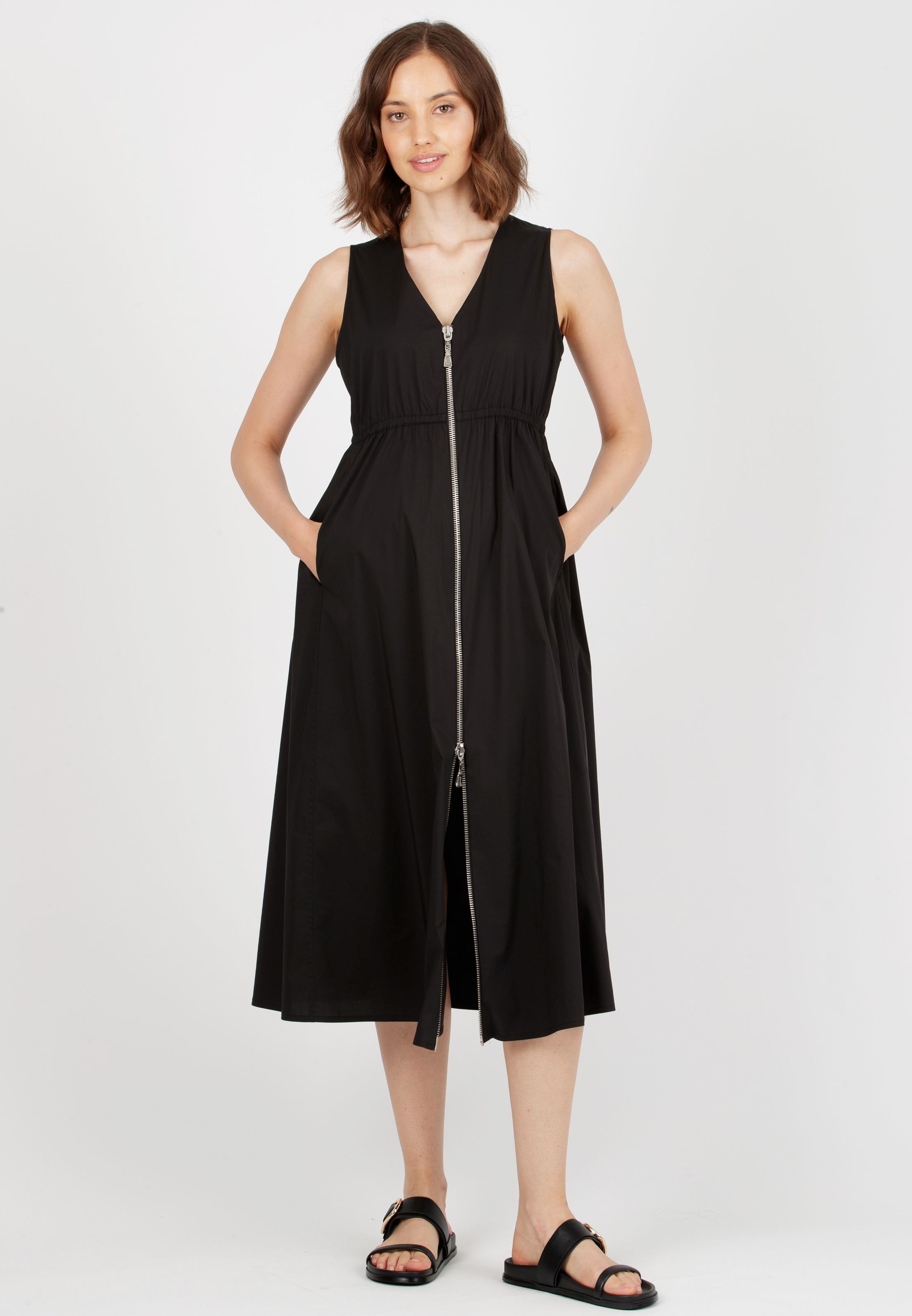 ALANA - Maternity & Nursing Dress with Central Zipper (Neroblack, XXS)