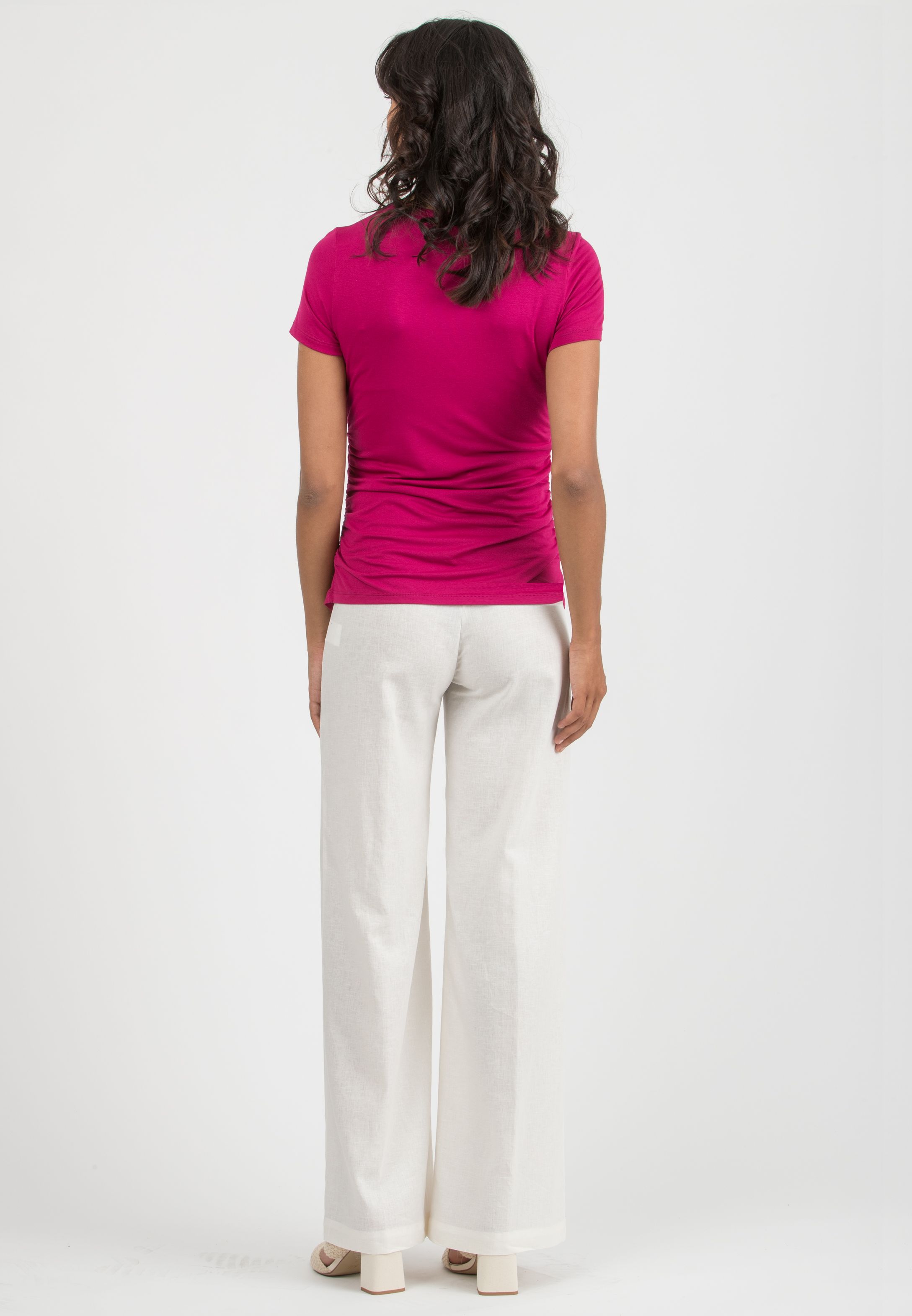 ALBERTA - Maternity Keyhole Gathered Top (Prugna)