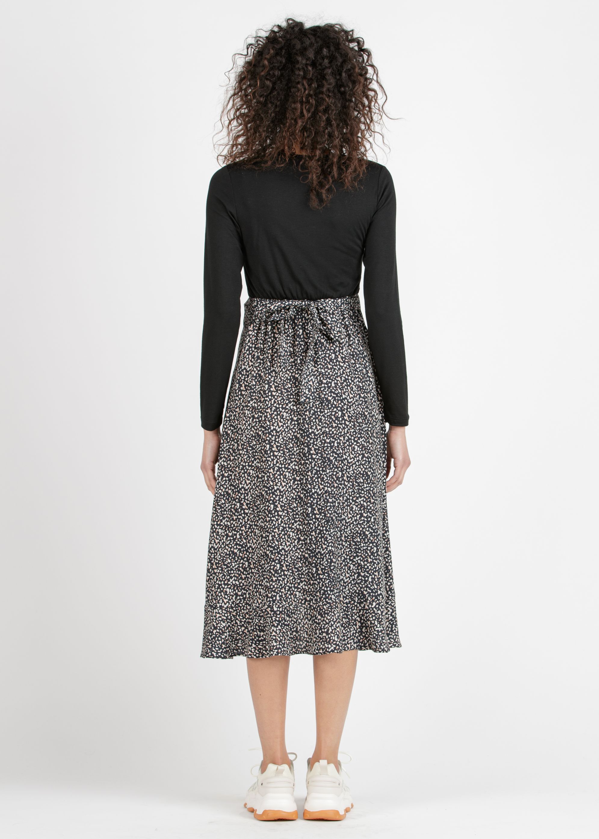 MARTA M/L - Abito Midi Premaman & Allattamento con Gonna Stampata (Naturale, XS)