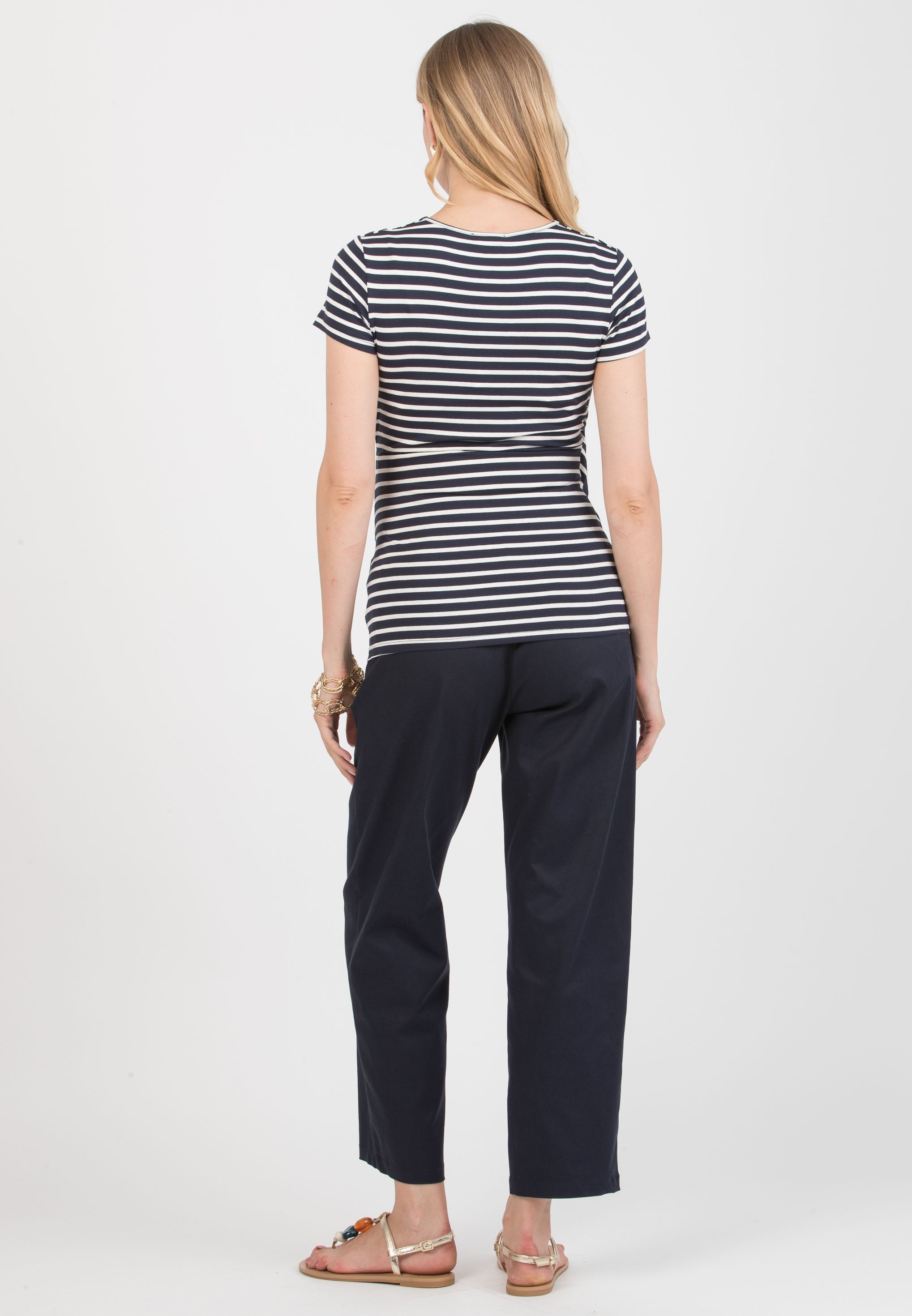 CHARLIE – Maternity Balloon-Fit Trousers in Lyocell (Blu)