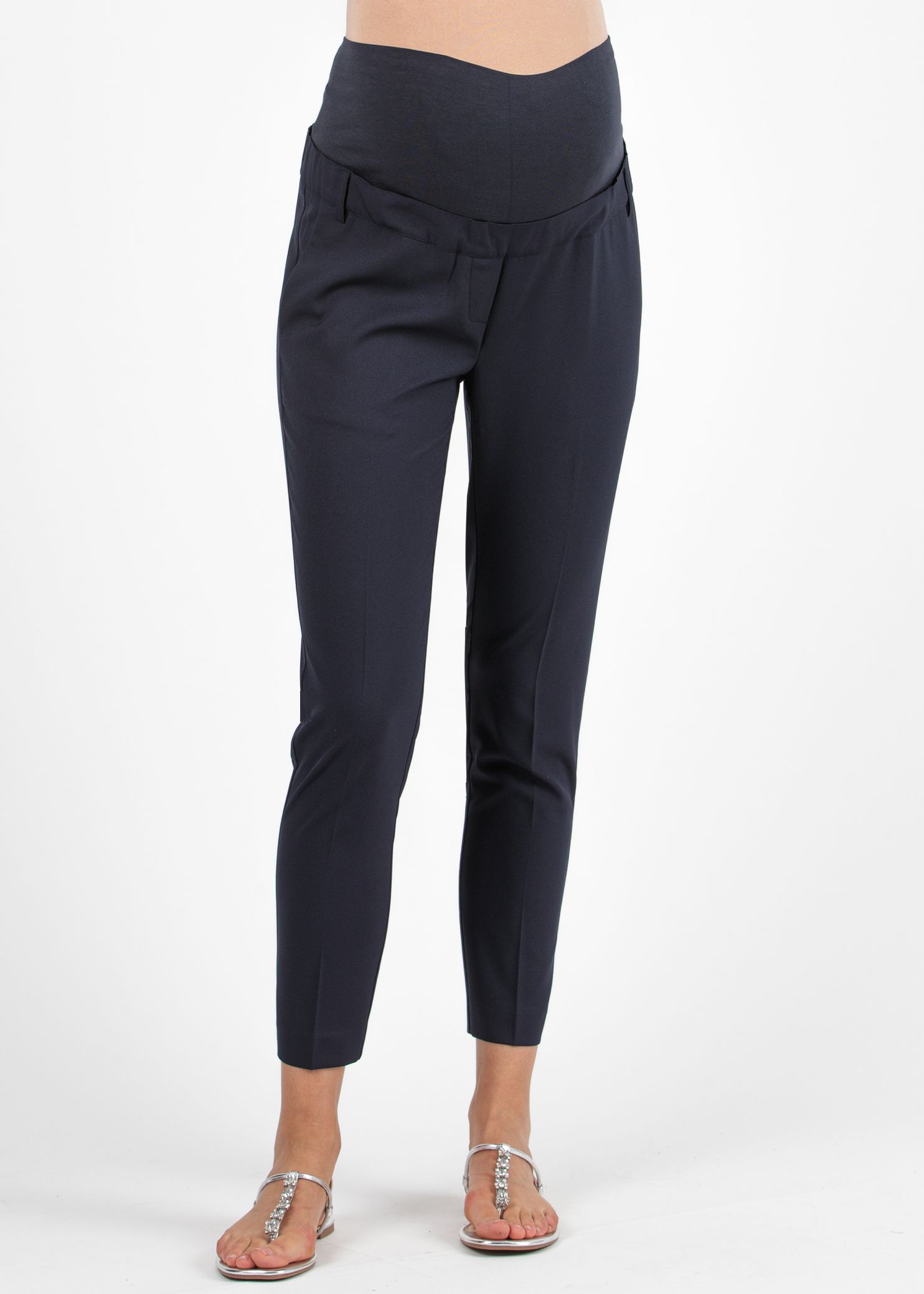 TABATA - Maternity Slim Trousers in Cady Fabric (Blue, XS)