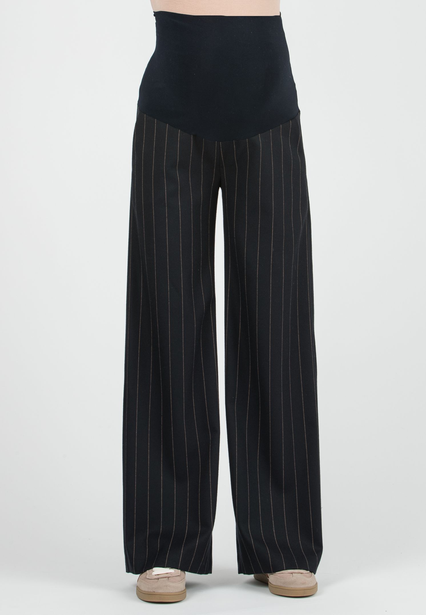 WINONA G - Maternity Pinstripe Palazzo Trousers (Blu)