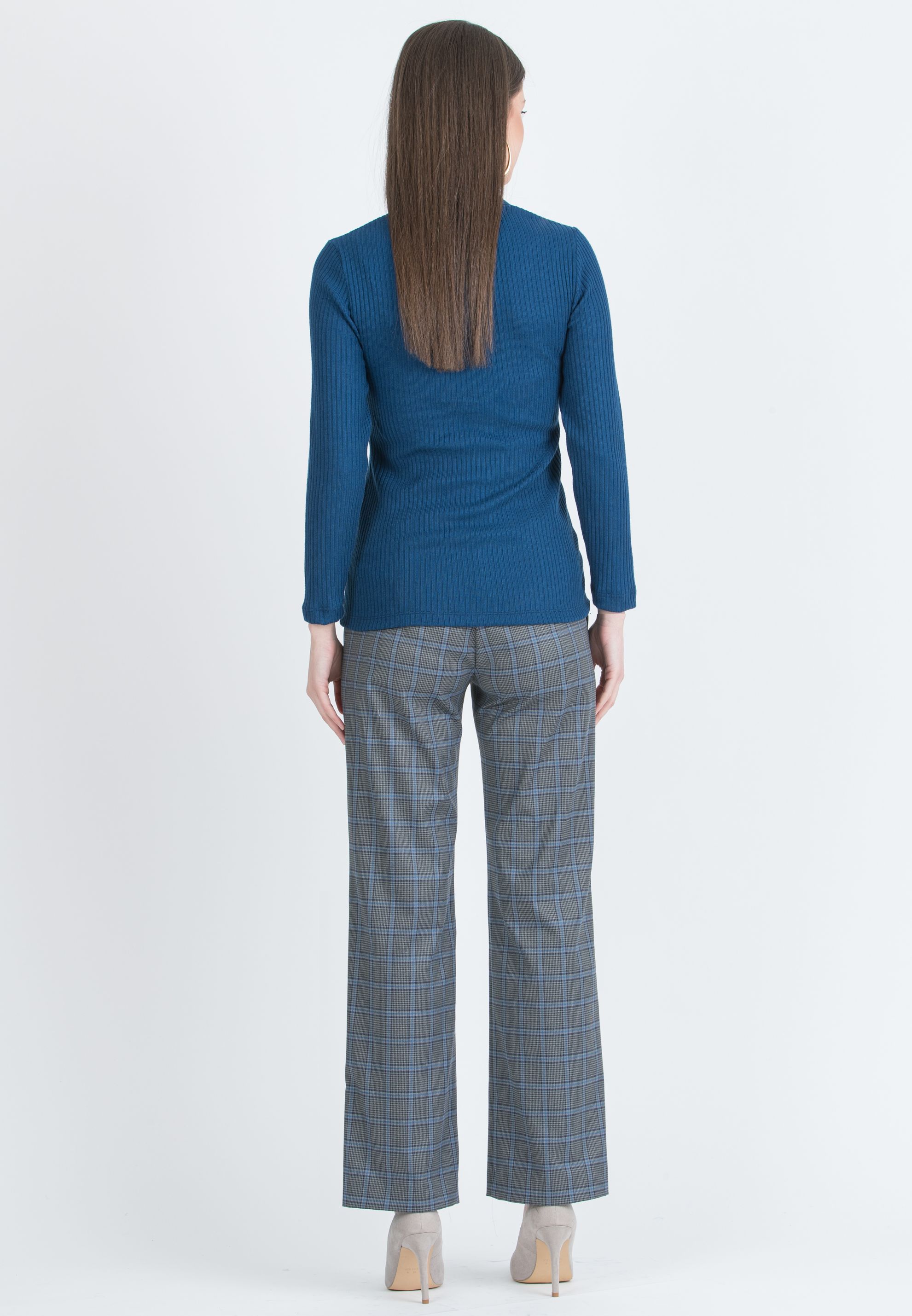 ALEX - Pantalone Premaman in Fantasia (Azzurro Polvere)