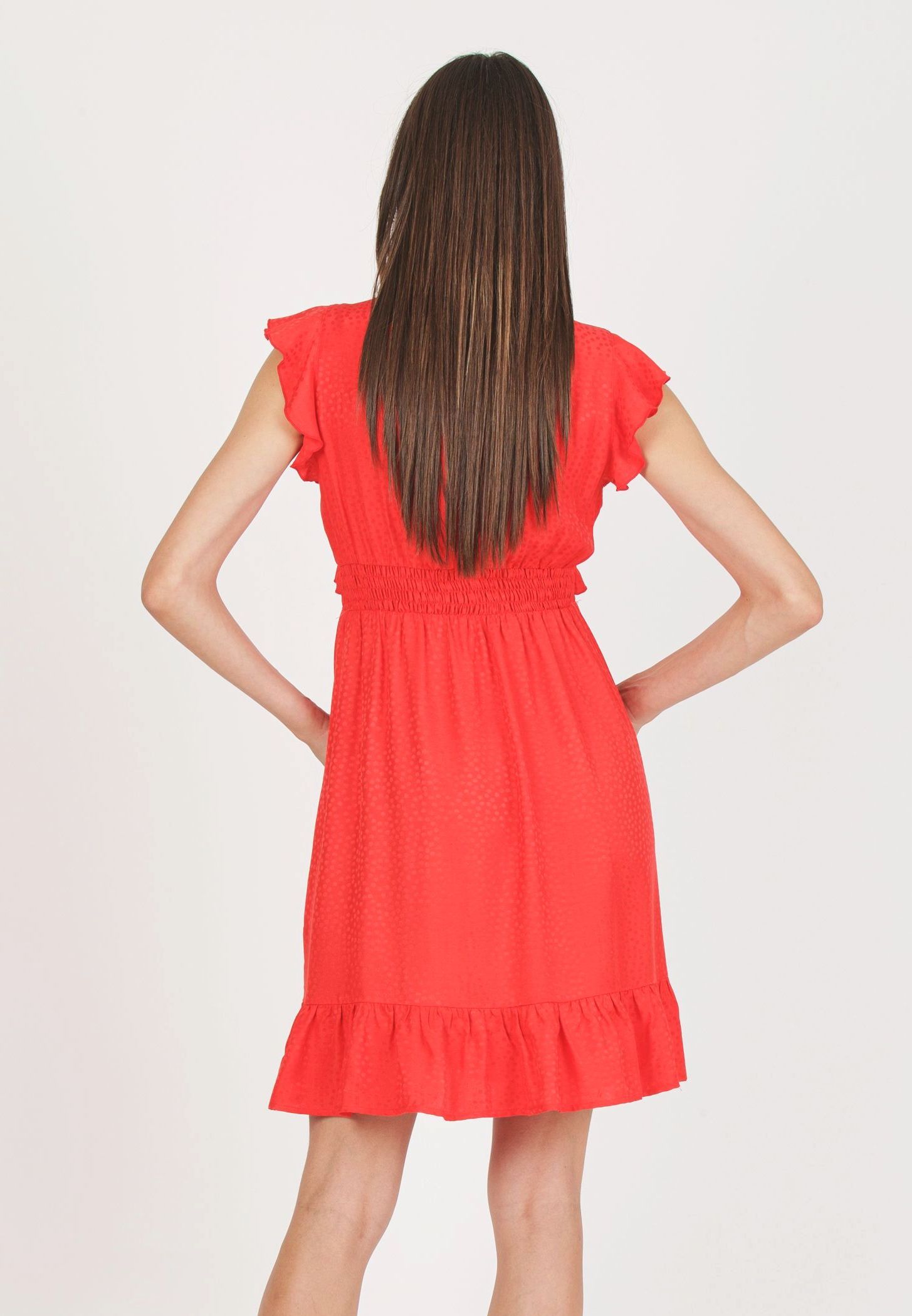 Abito Premaman & Allattamento in Viscosa Jacquard (Rosso, XS)