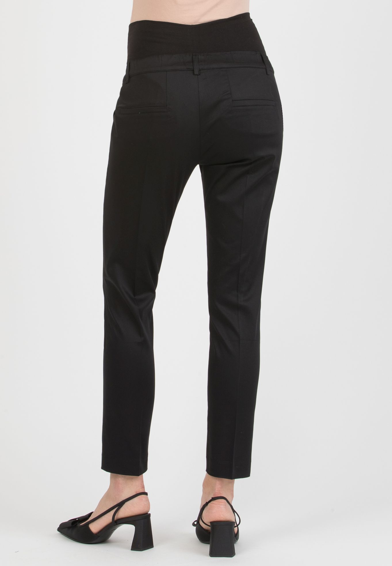 GILDA - Tailored Maternity Trousers in Stretch-Cotton (Black, XXS)