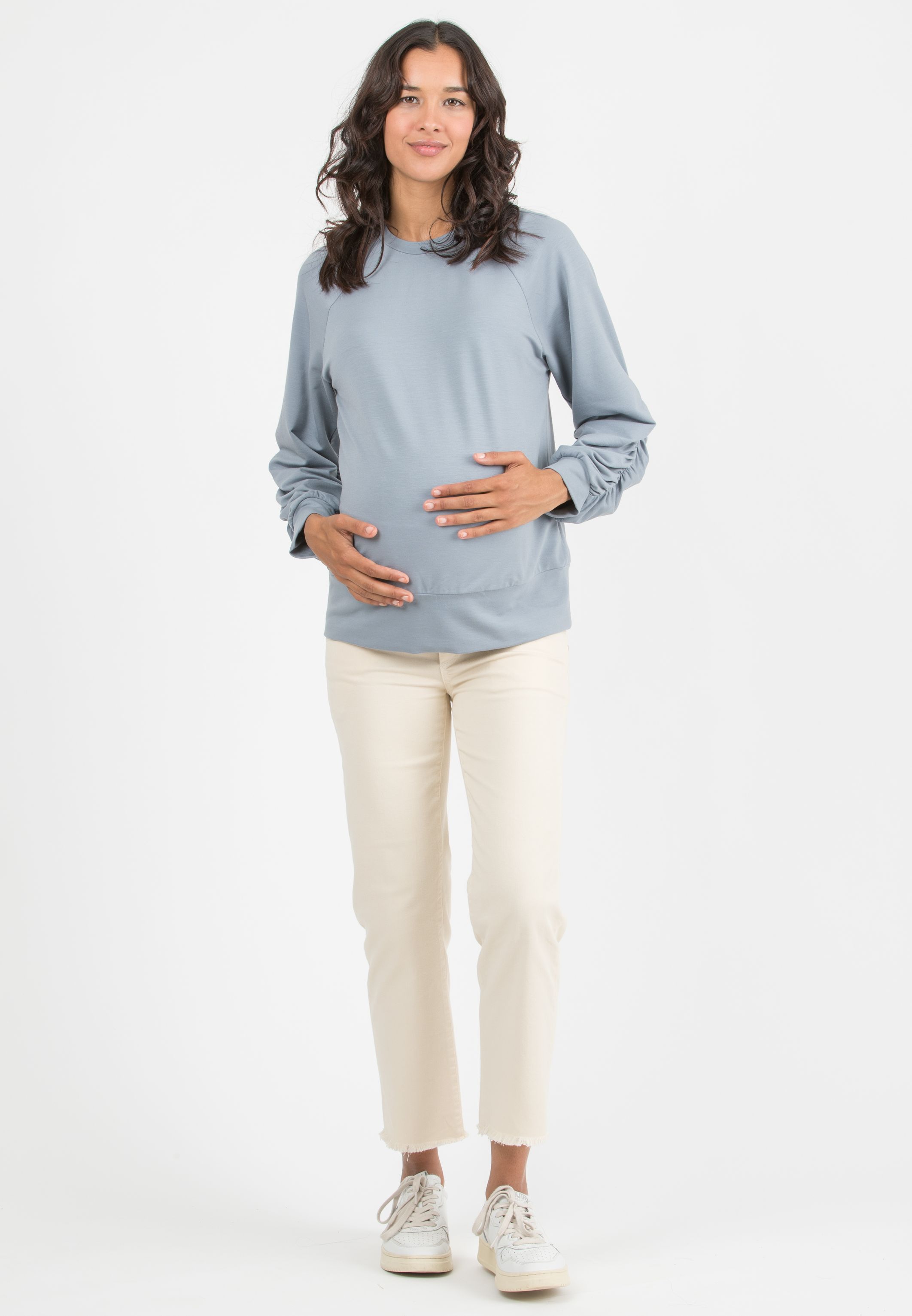 GABY - Felpa Premaman & Allattamento in Bamboo (Avio, XS)