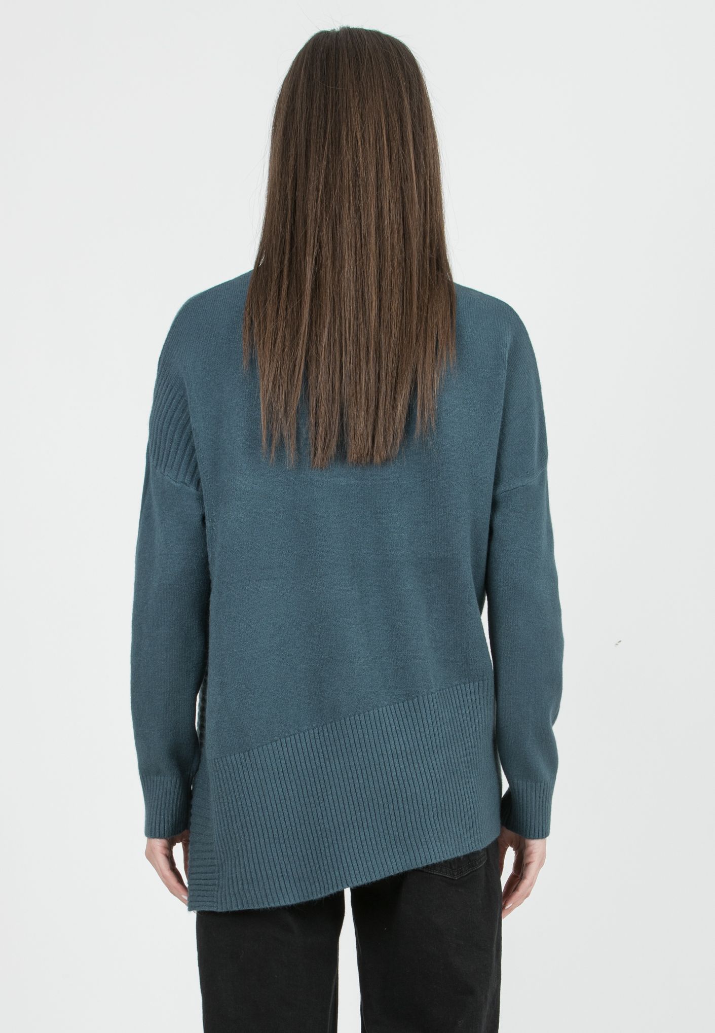 BRANDY - Maternity Wool Blend Sweater with Asymmetric Hem (Verde Salvia)
