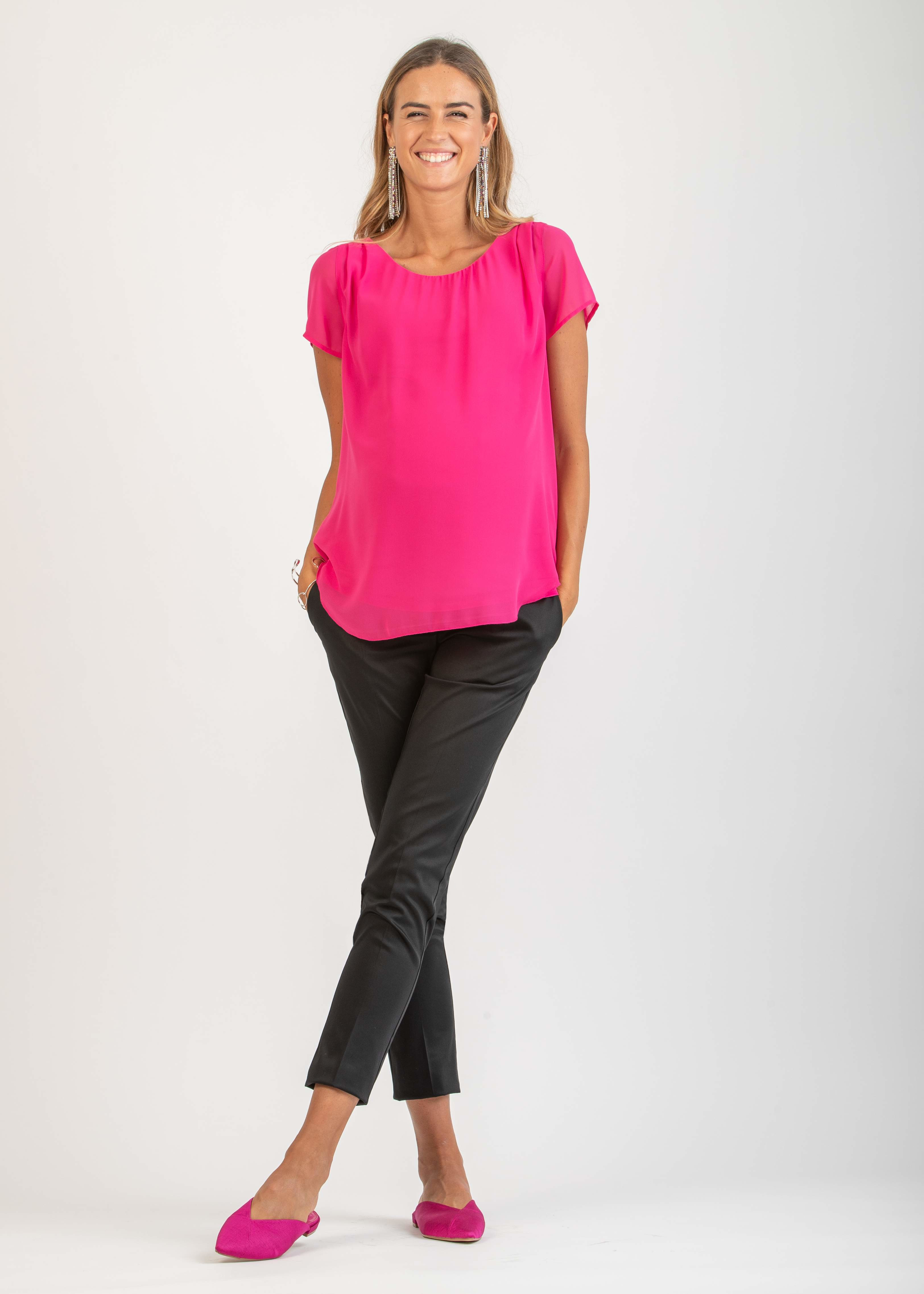 GILDA - Tailored Maternity Trousers in Stretch-Cotton (Black, XXS)