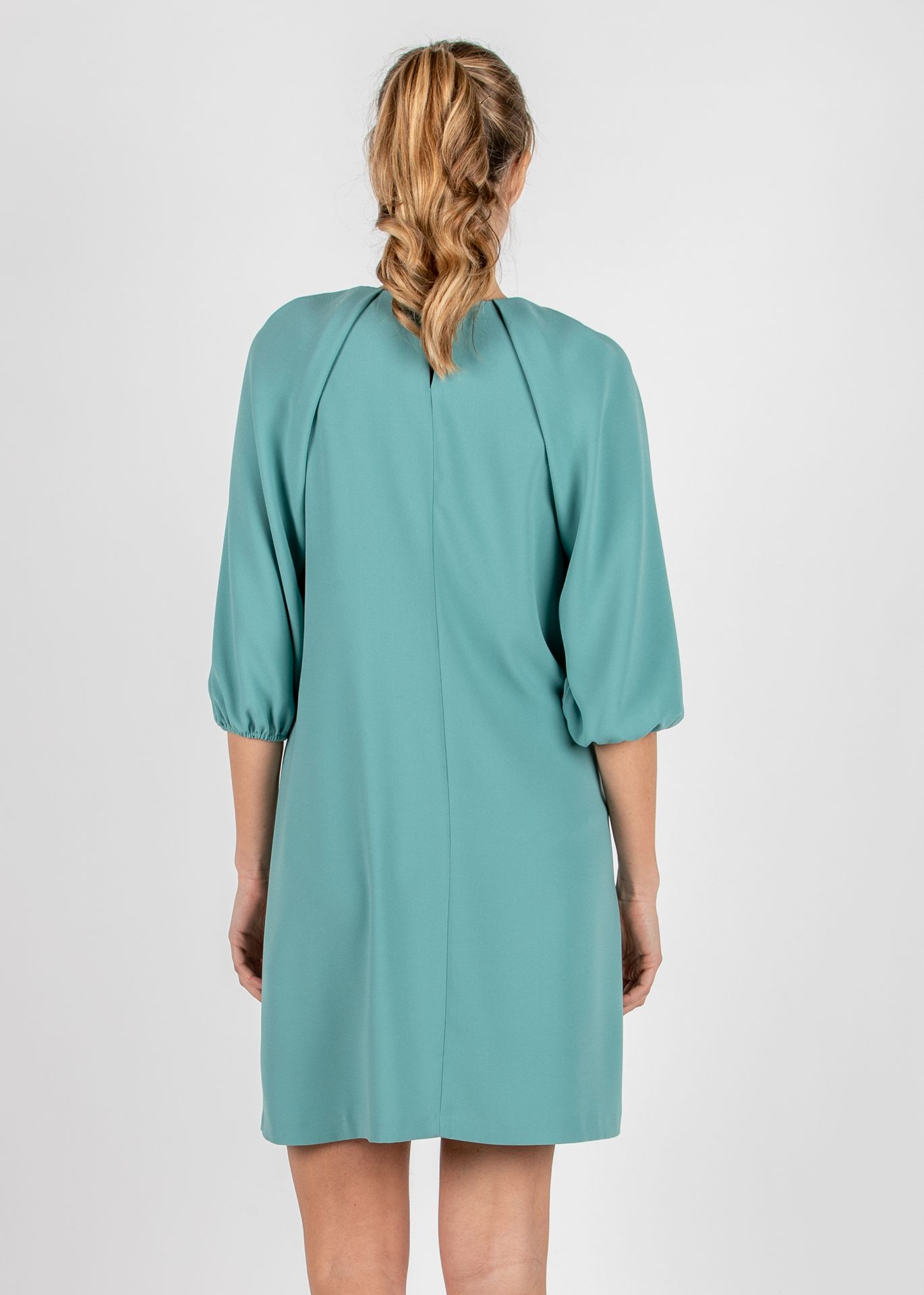 Maternity Dress in Cady Crepe with Raglan Balloon Sleeve (Light Green, XS)