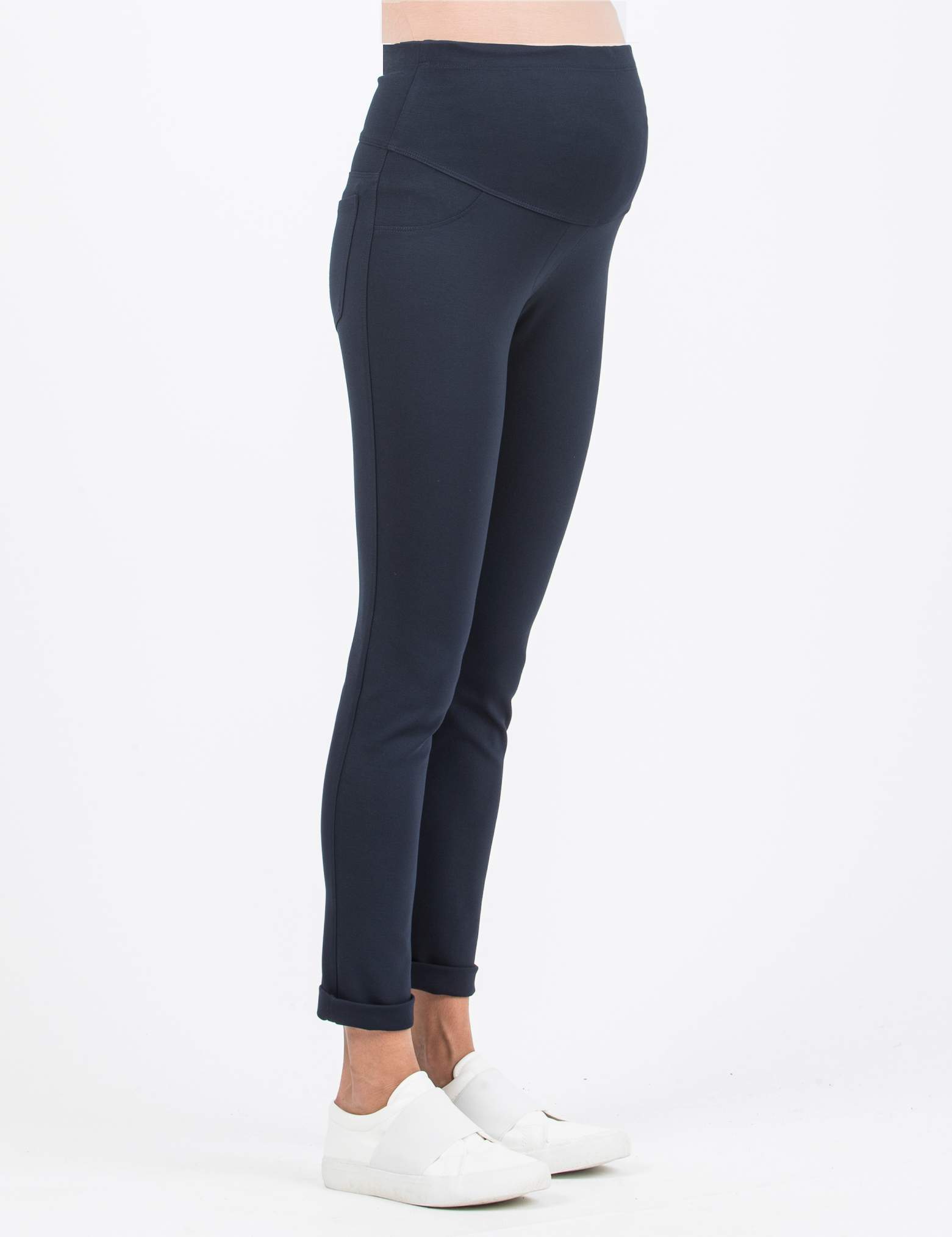 LUNA - Slim Fit Maternity Trousers in Warm Super-Stretch Ponte di Roma (Blue, XS)
