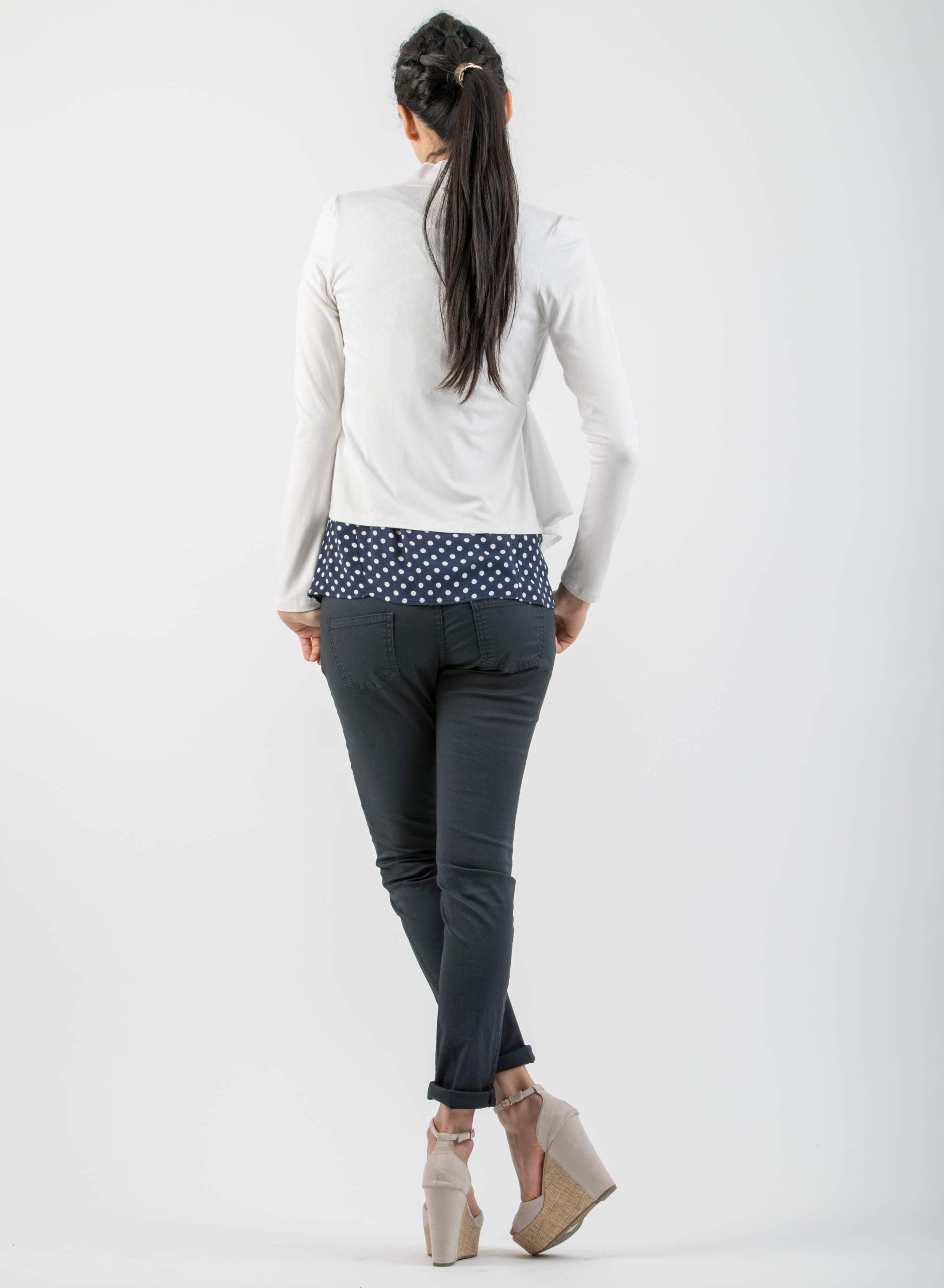 Maternity Cardigan with Front Side in Chiffon (Ivory, XS)