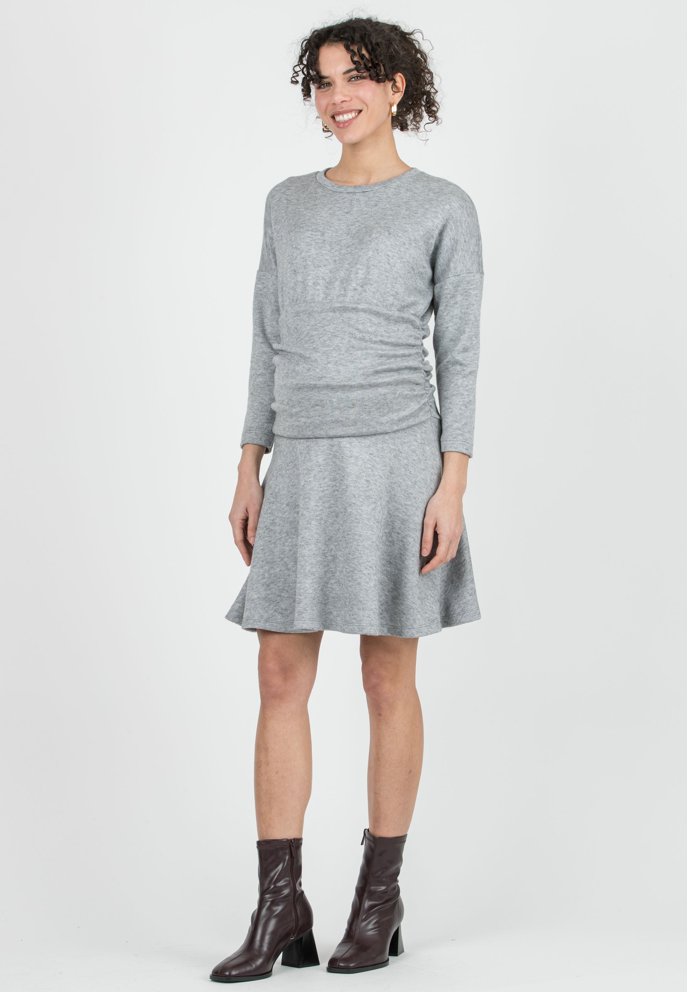 GEMMA - Abito Premaman con Fascione (Grigio Melange, XS)