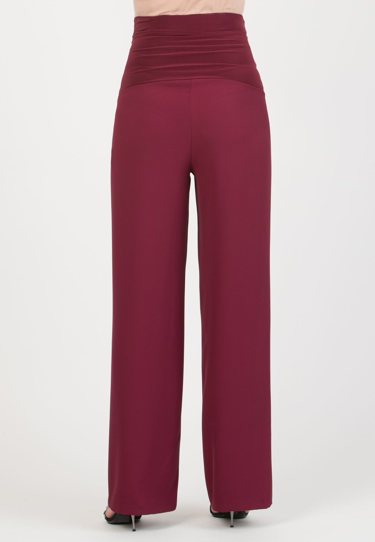 KIMBERLY – Maternity Palazzo Trousers in Cady (Bordeaux)
