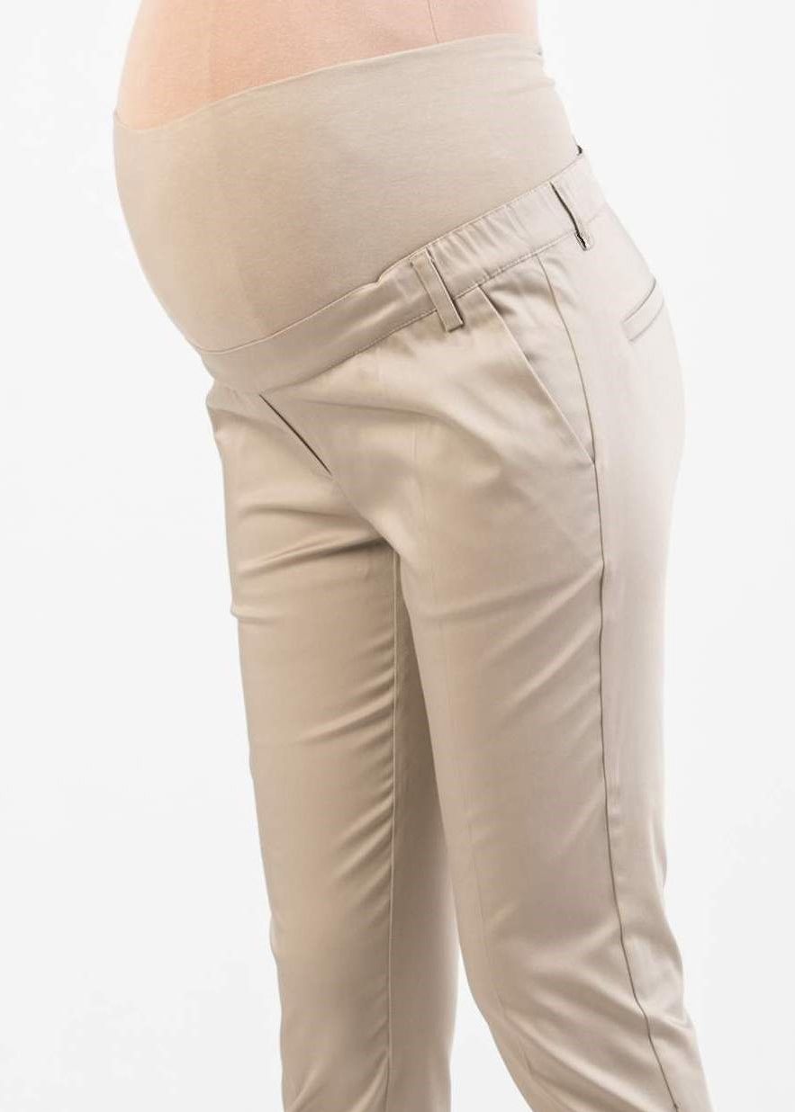 GILDA LG - Straight-Leg Tailored Maternity Trousers (Beige, XXS)