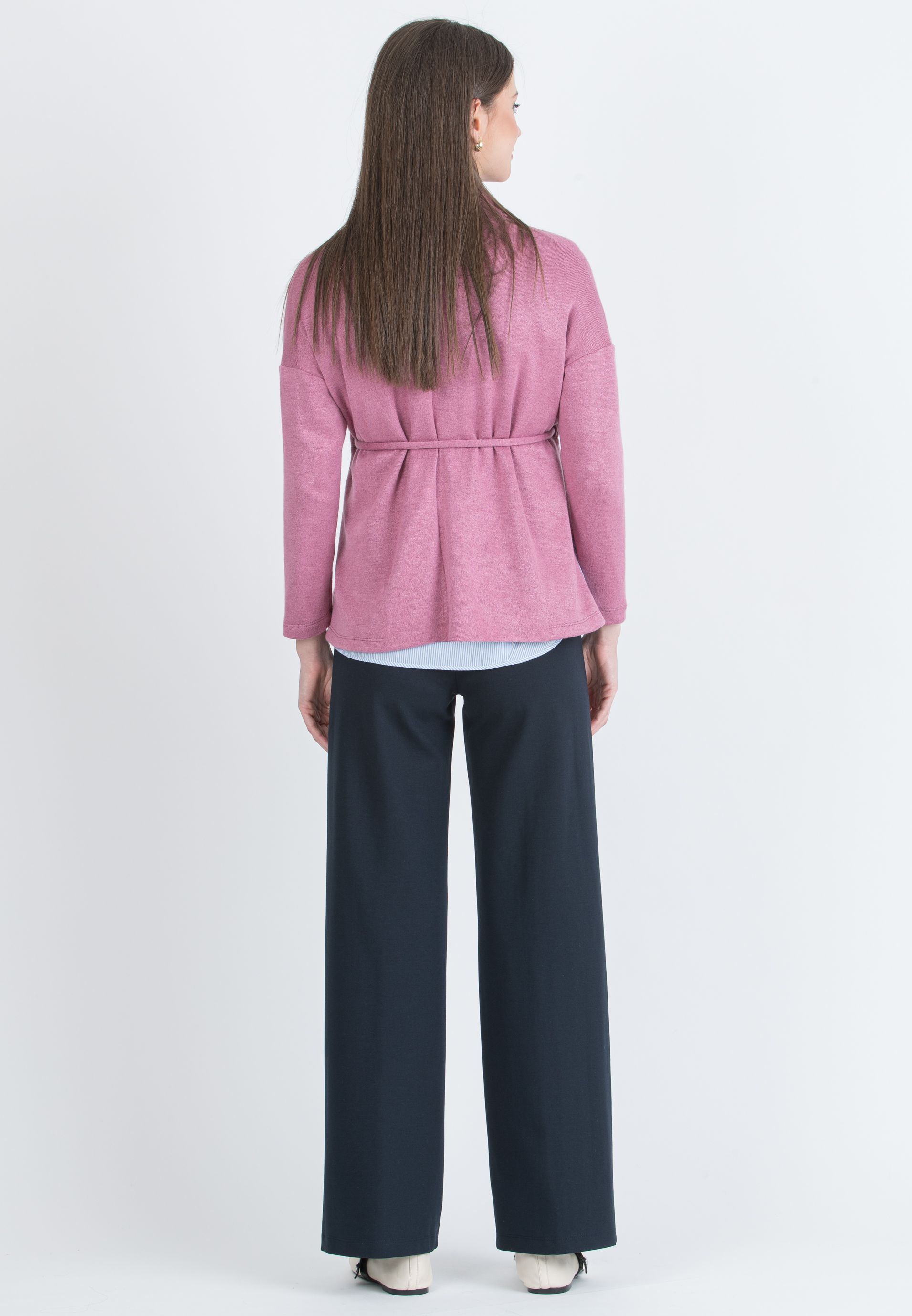 ALMA - Cardigan Premaman in Maglia con Laccio (Rosa)