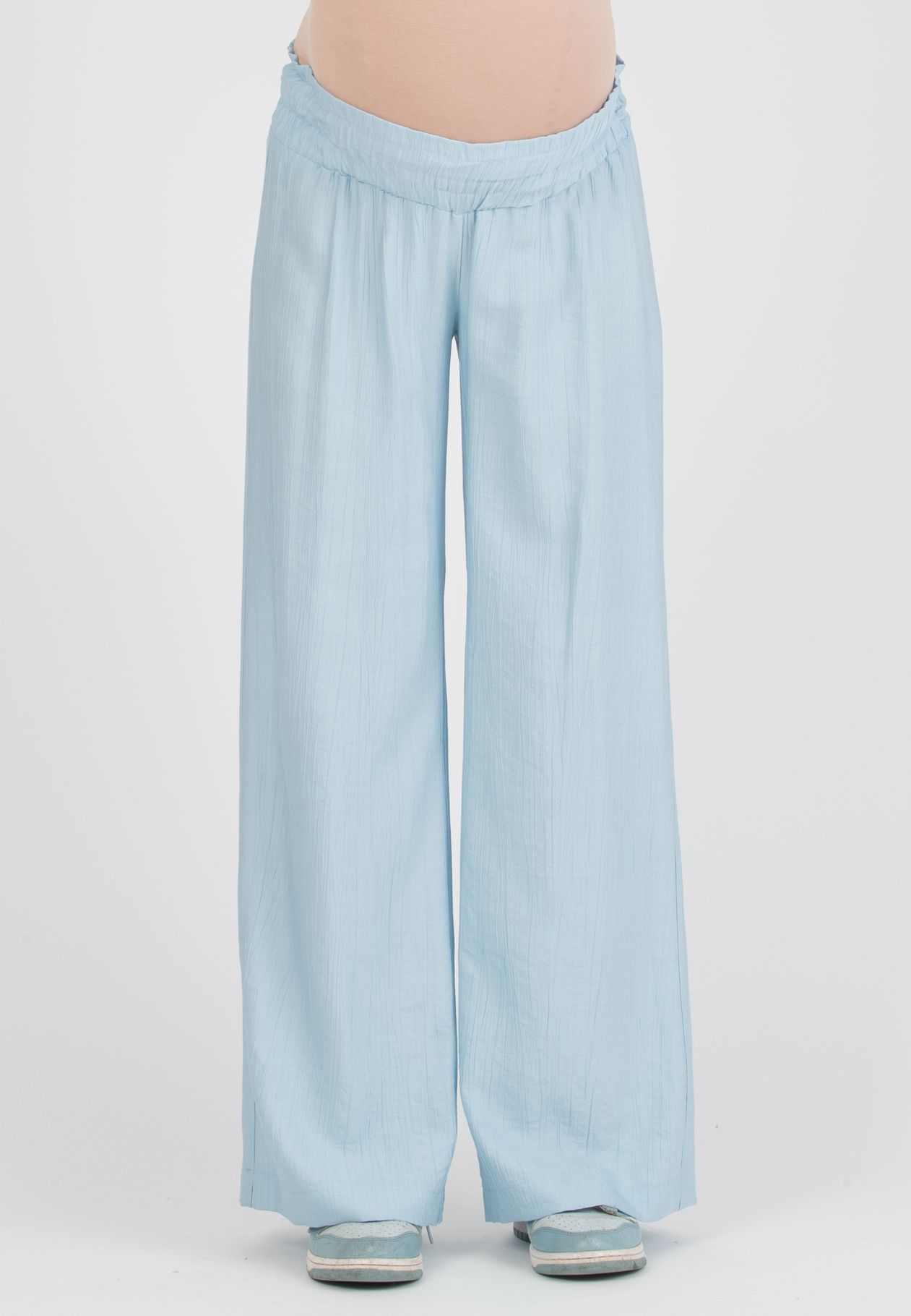 GUENDALINA LG - Maternity Palazzo Trousers in Viscose (Azzurro)