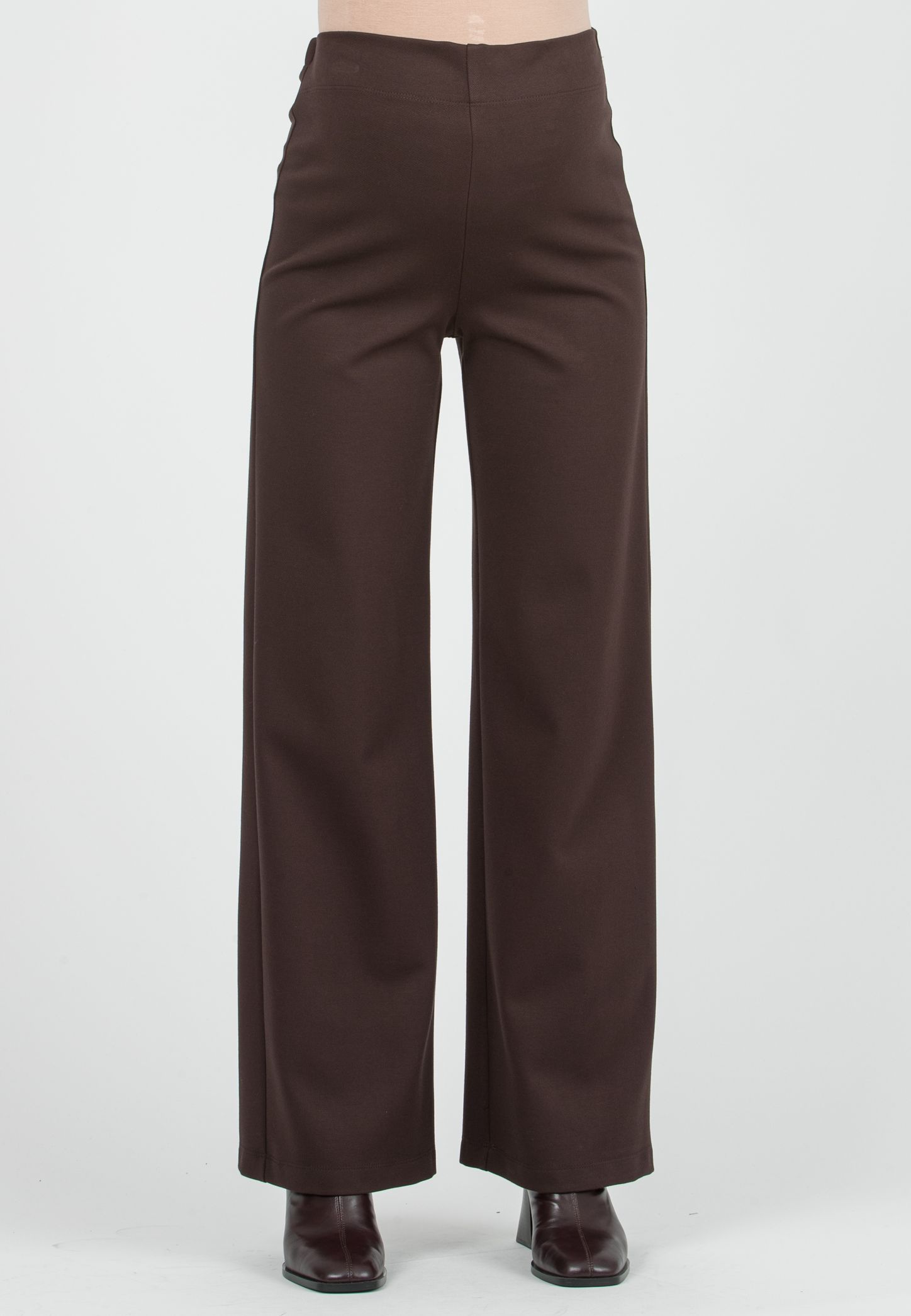 KIMBERLY - Pantalone Premaman in Punto Milano Diagonale (Marrone)