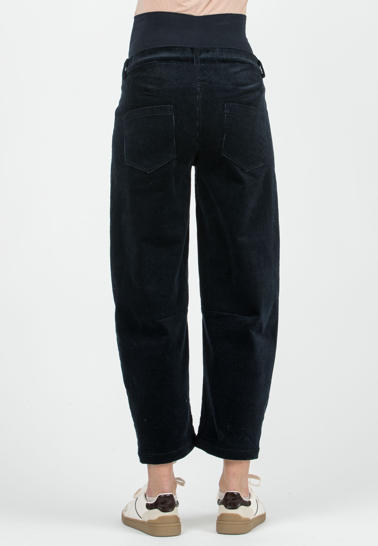 BRODY V - Pantalone Premaman in Velluto a Costine Ballon Fit (Blu)