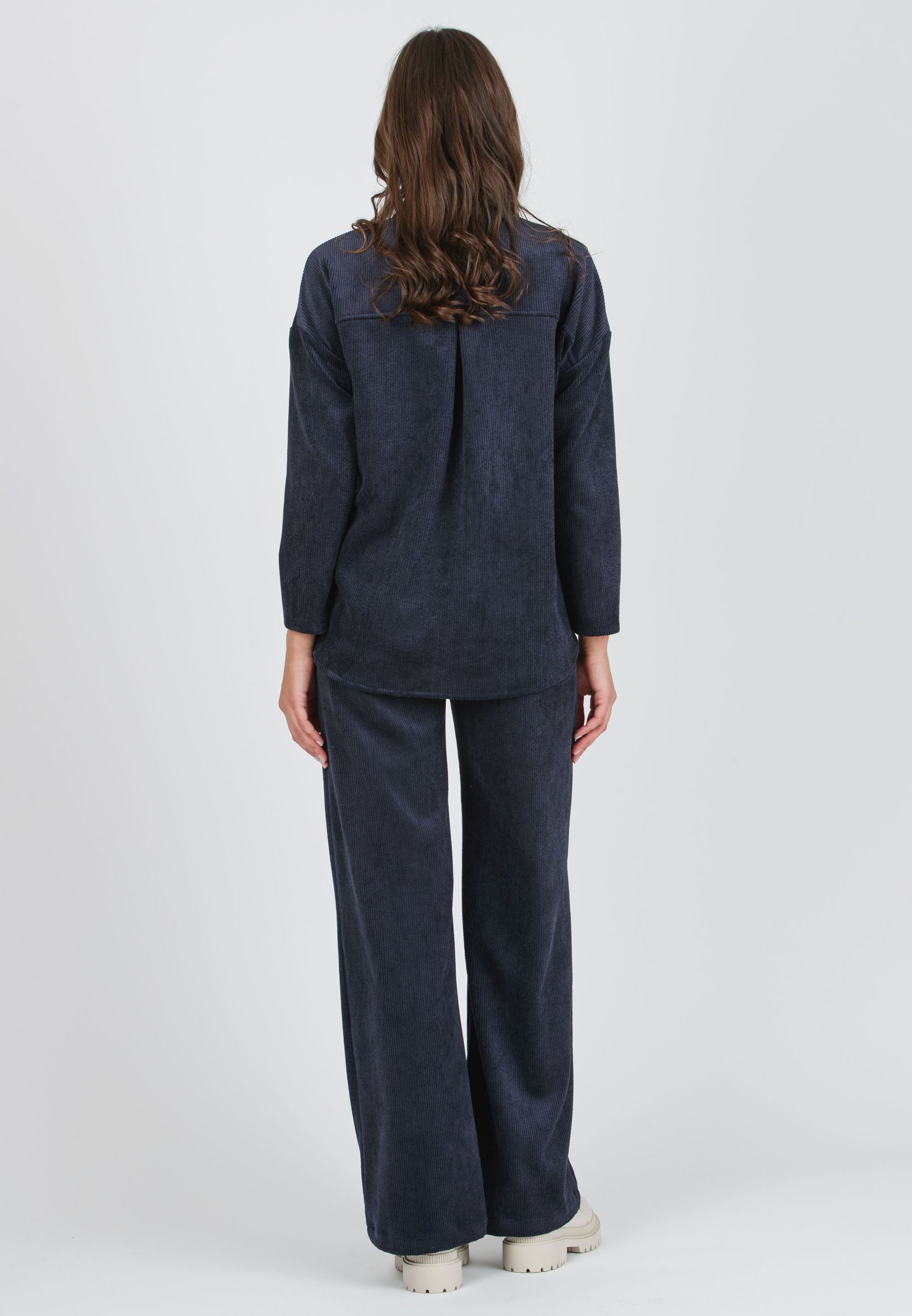 WINONA - Palazzo Maternity Trousers in Soft Corduroy (Blu)
