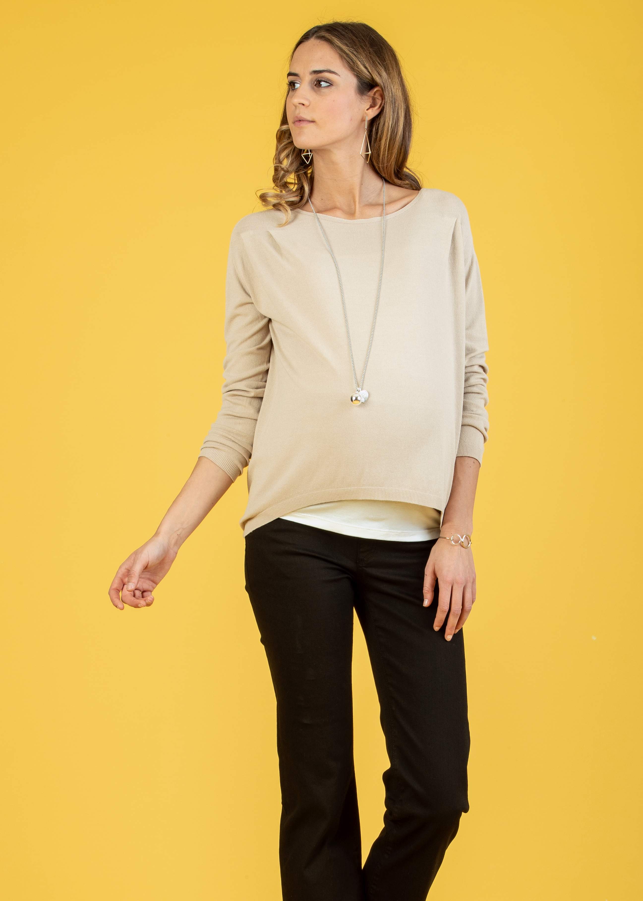 Maternity Sweater (Beige, XS/S)