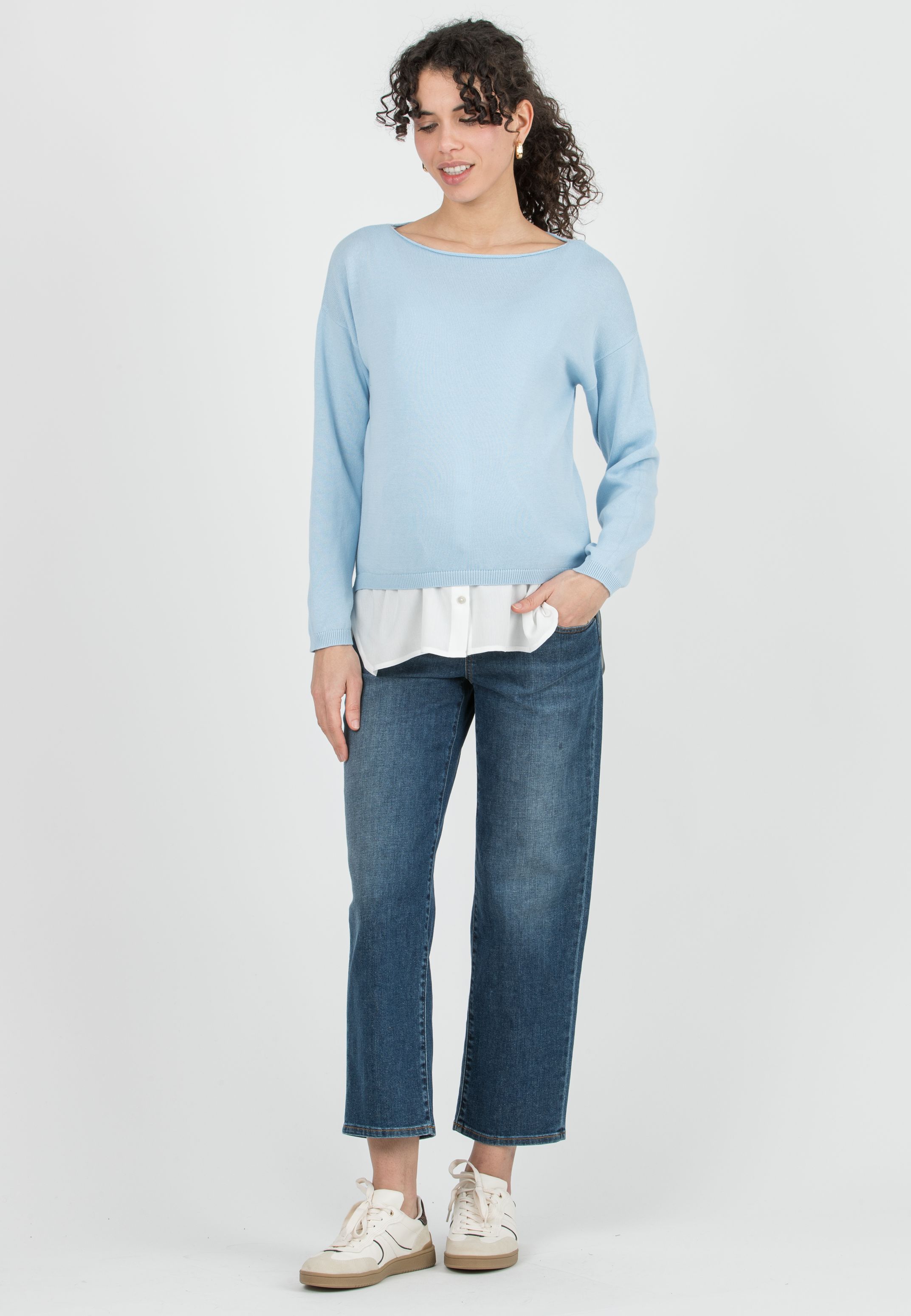 GIOIA – Maternity & Nursing Lightweight Knit with Matching Top (Azzurro)