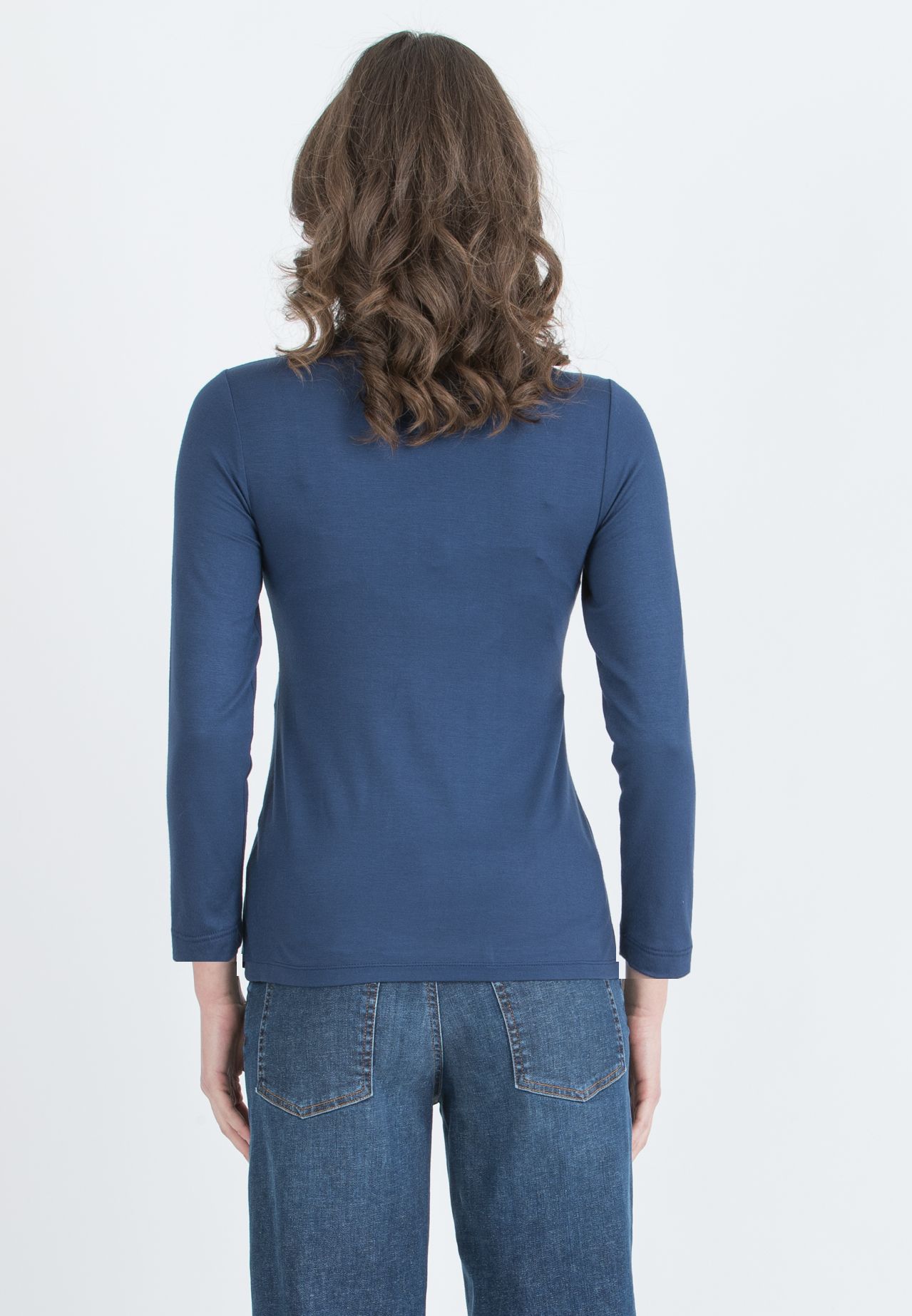 ISSA J – Maglietta Premaman & Allattamento in Jersey di Viscosa con Nodo (Blu)