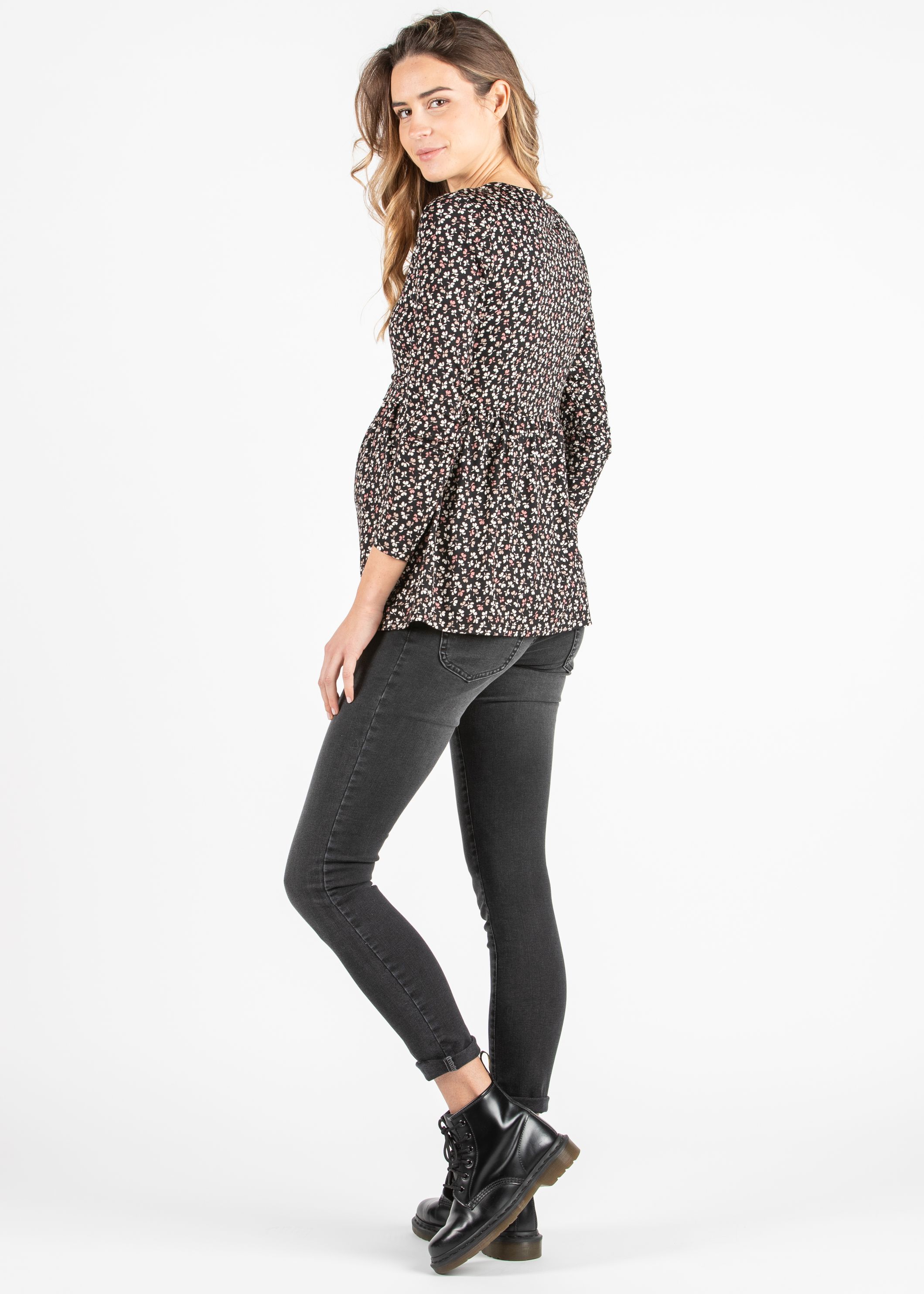 LUCE - Jeans Premaman Skinny Super Elasticizzato (Antracite, XS)