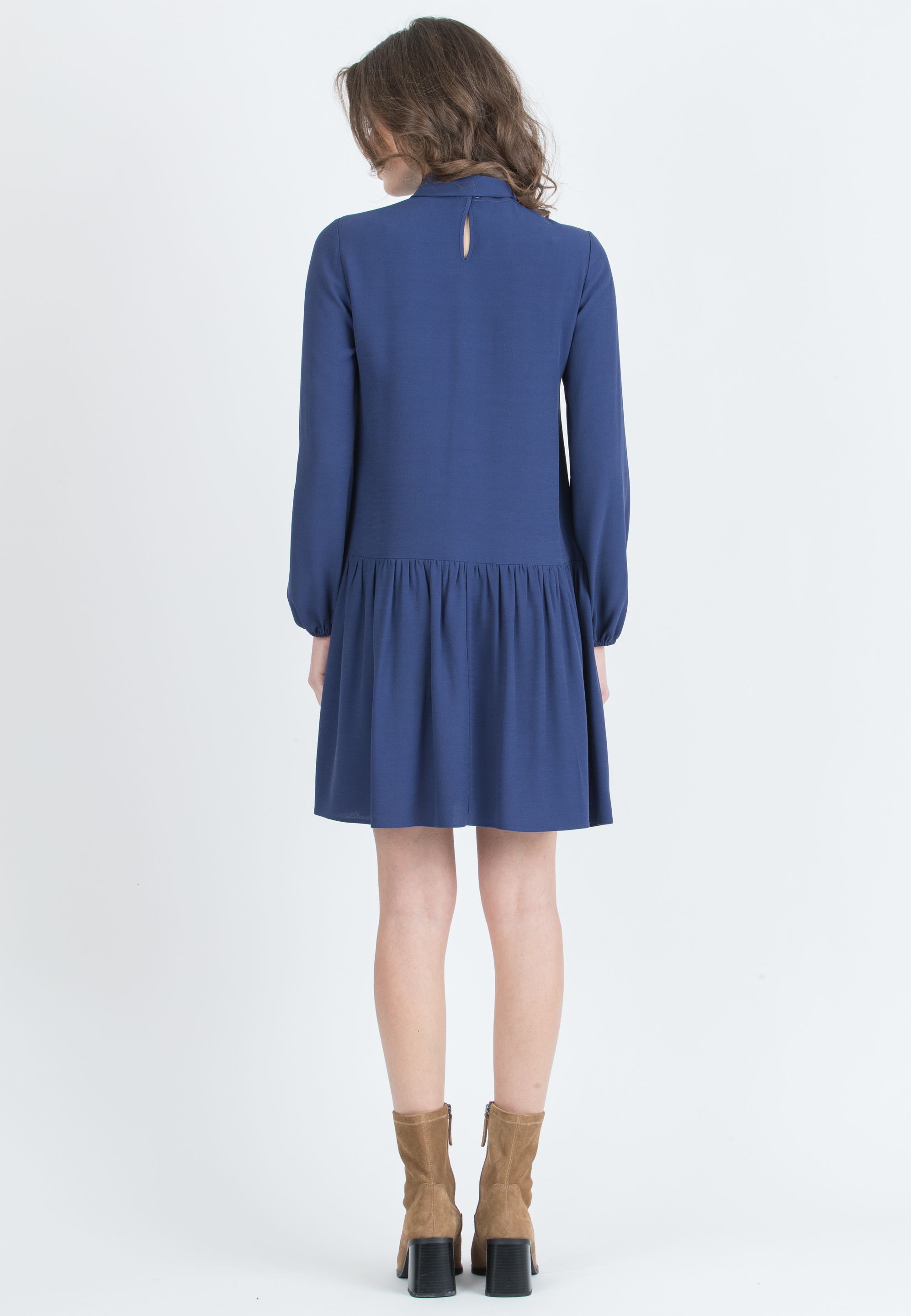 EMILY – Abito Premaman in Viscosa con Fiocco (Blu Tampone)