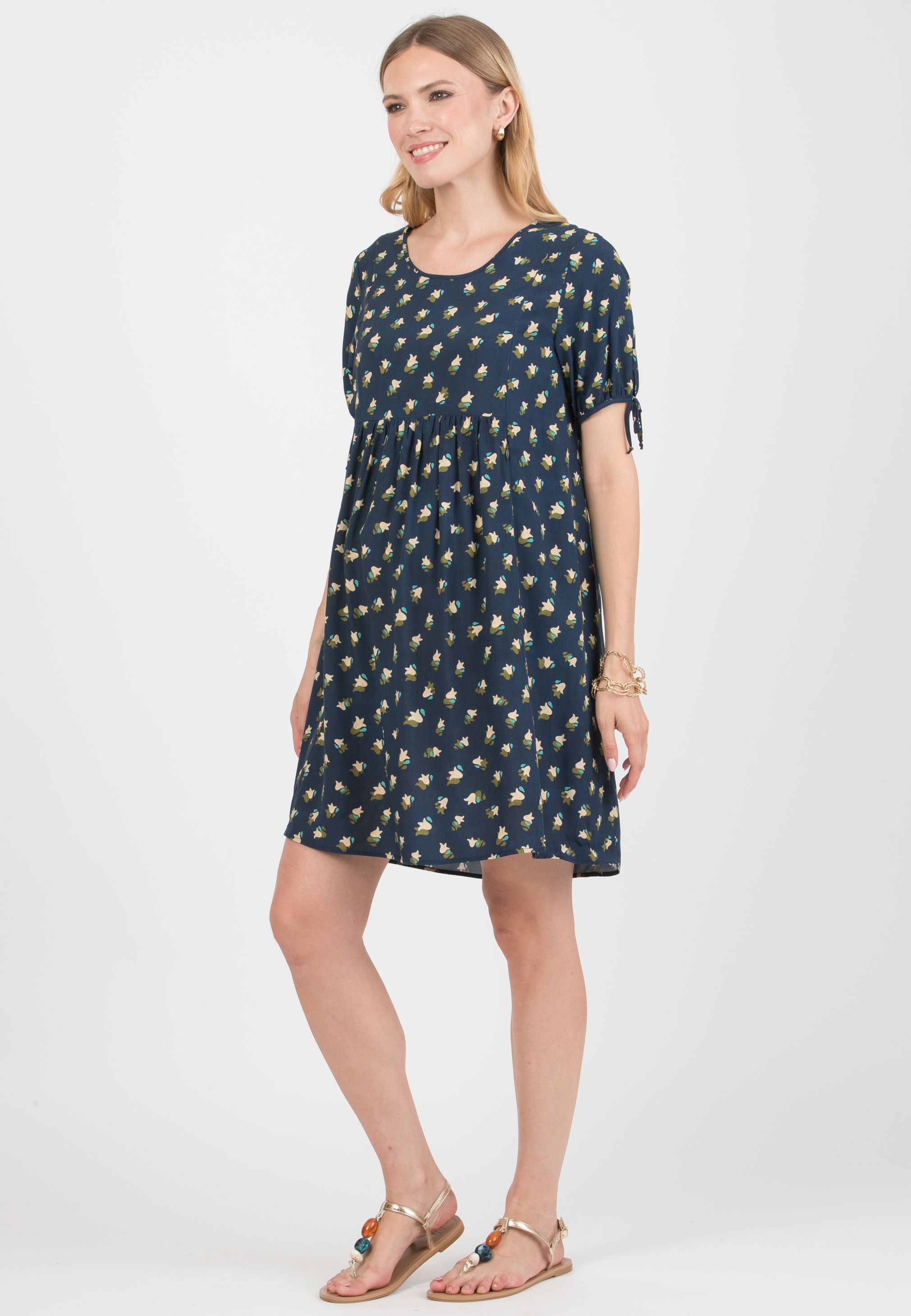 MERCEDES – Maternity & Nursing Dress in Viscose (Blu)
