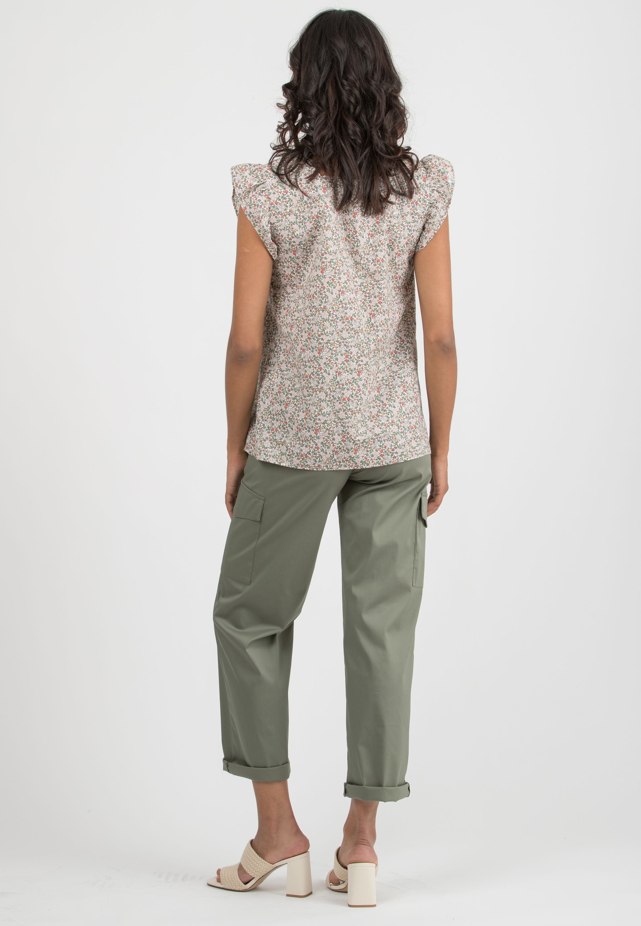 PALOMA - Maternity Cargo Trousers in Cotton (Sage Green, XS)