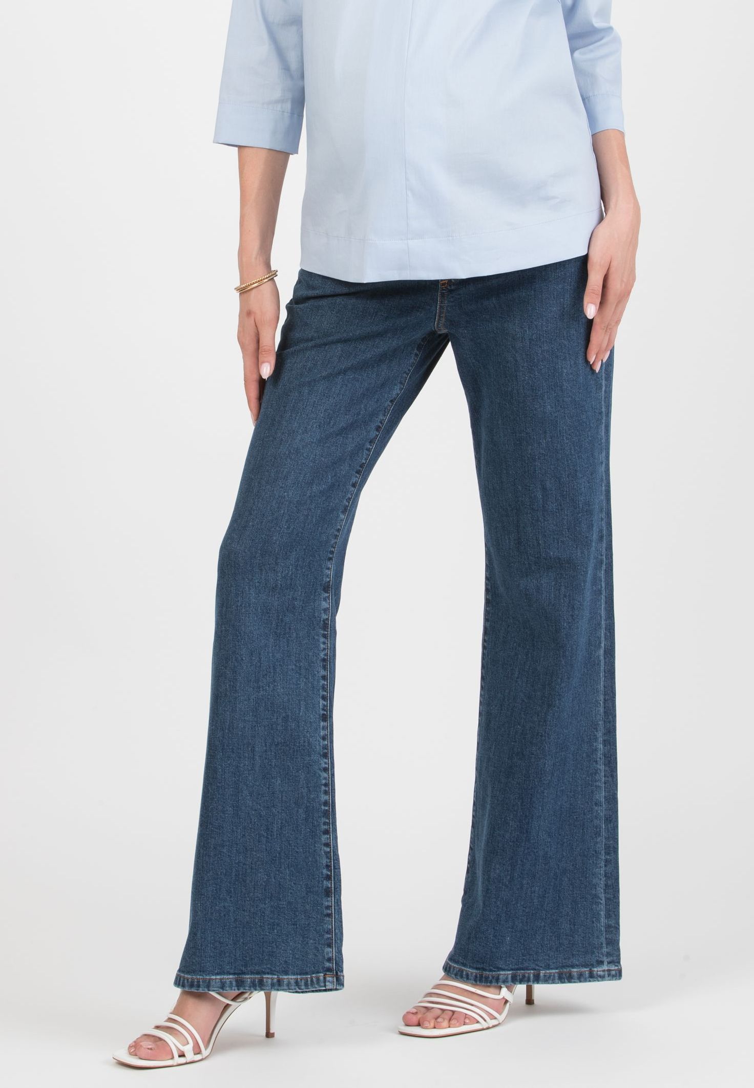 BELINDA - Jeans Premaman a Zampa (Blu Scuro)