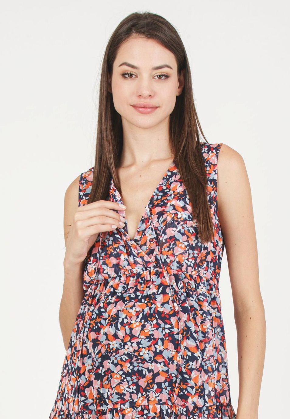 KELLY - Maternity & Nursing Dress with Matching Viscose Yarn Sweater (Blu)