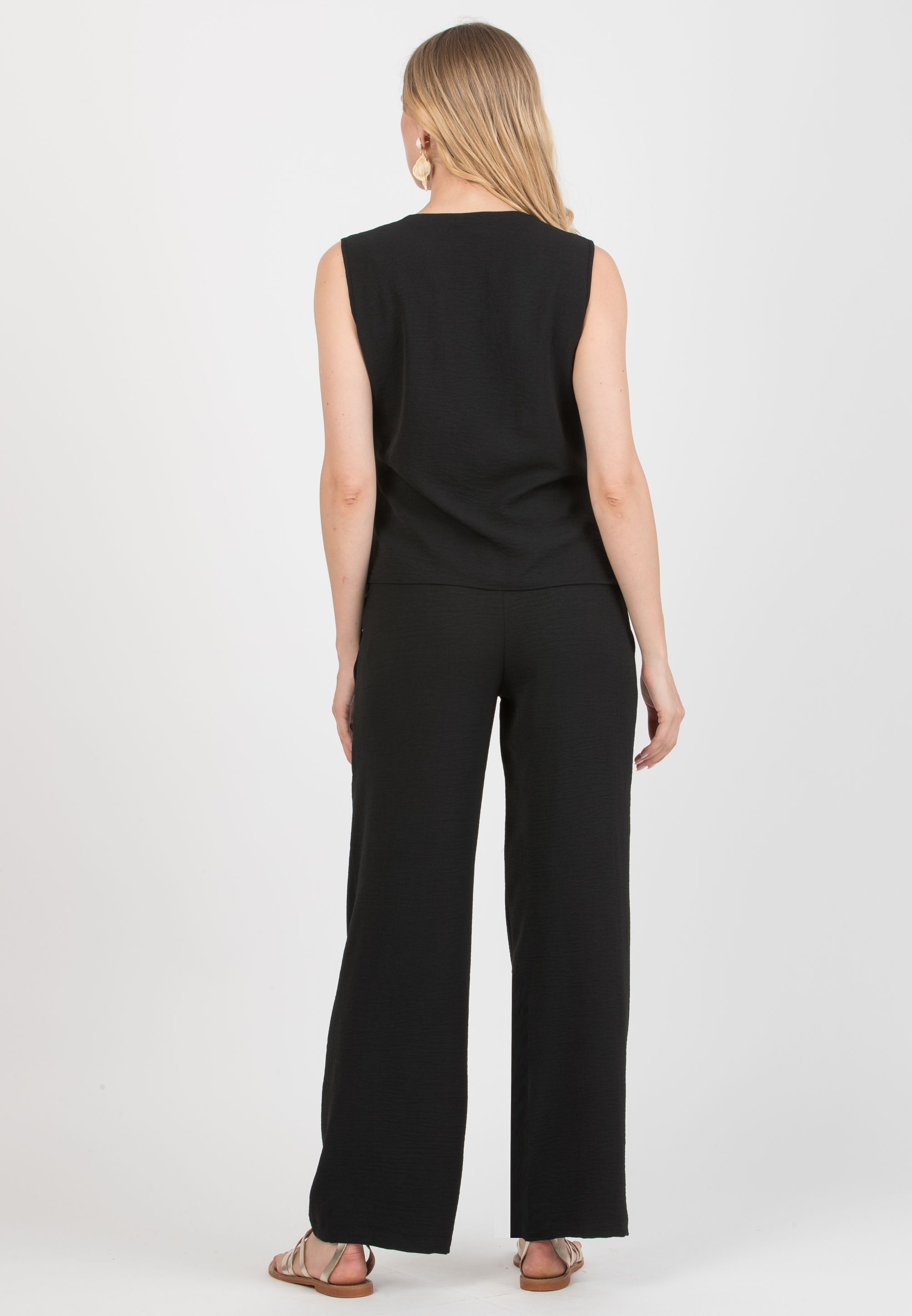 INES - Fluid Maternity Trousers with Low Waist (Nero)