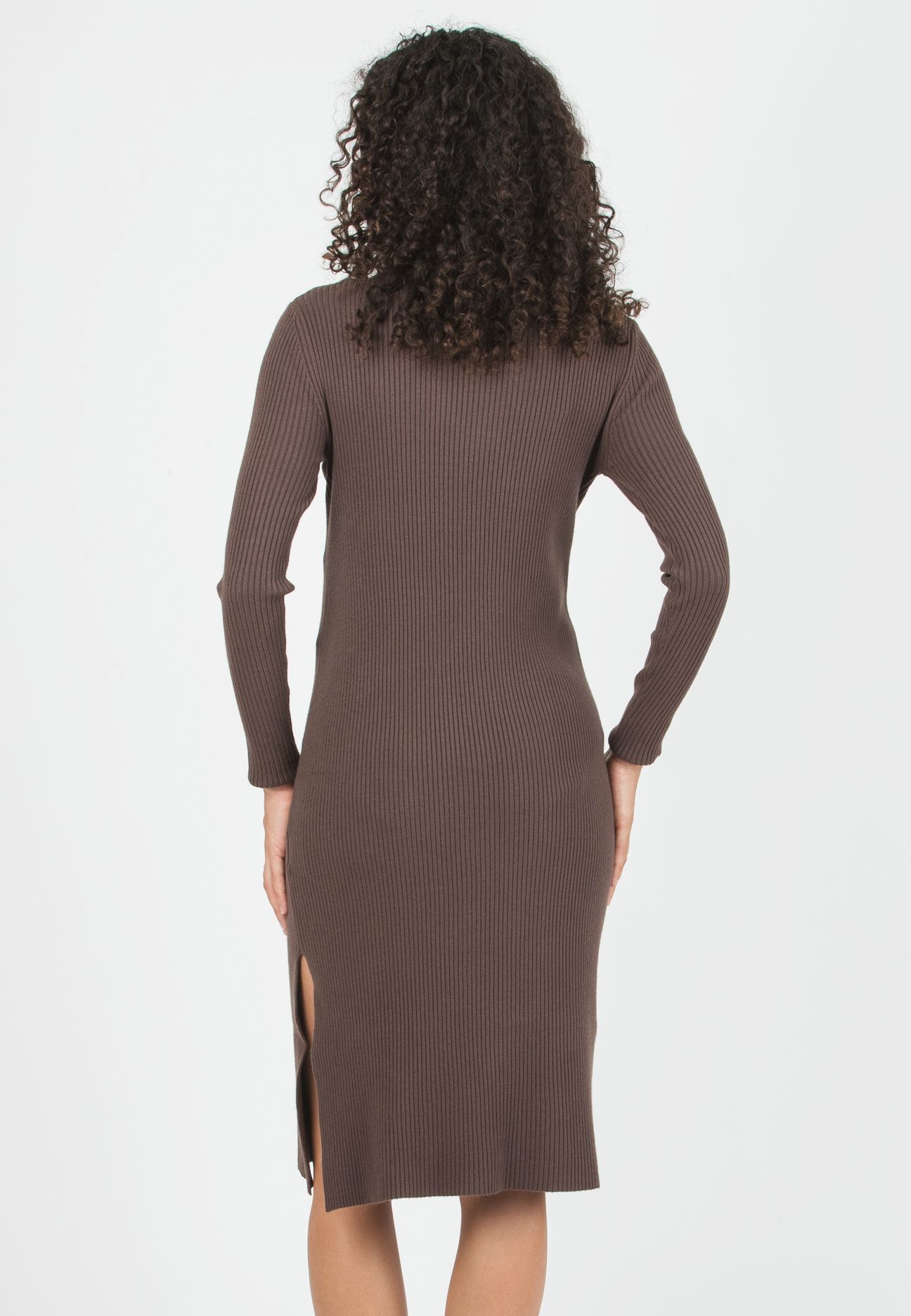 CELESTE - Maternity Ribbed Knit Dress (Marrone)
