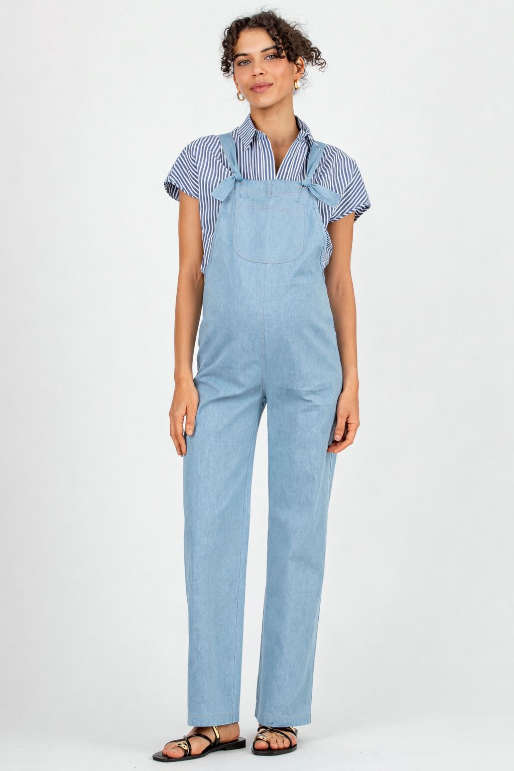 BETTA – Lightweight Denim Maternity Dungaree (Azzurro)