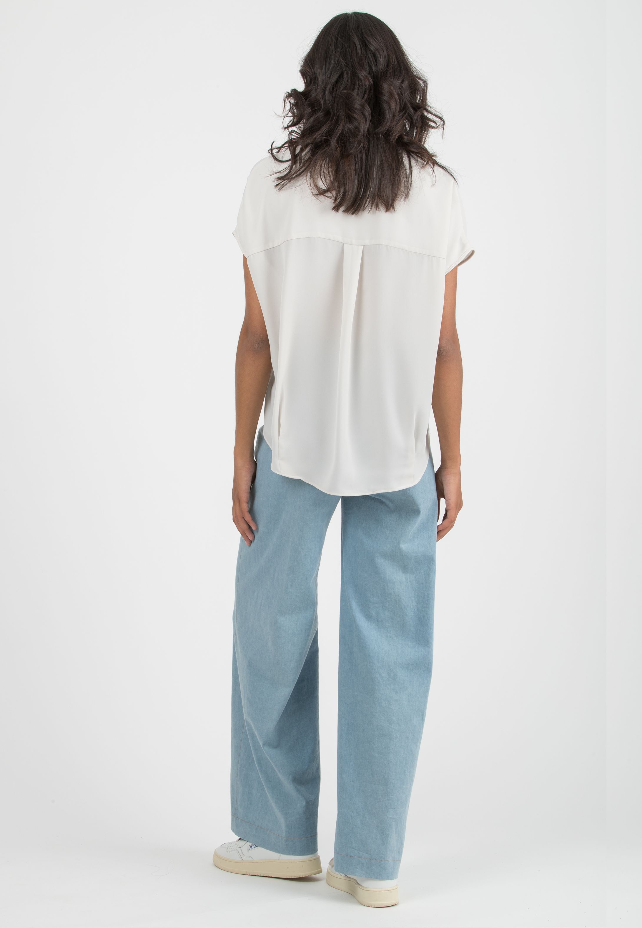 GUENDALINA LG - Jeans Premaman a Palazzo con Vita Bassa In Denim Estivo (Azzurro)