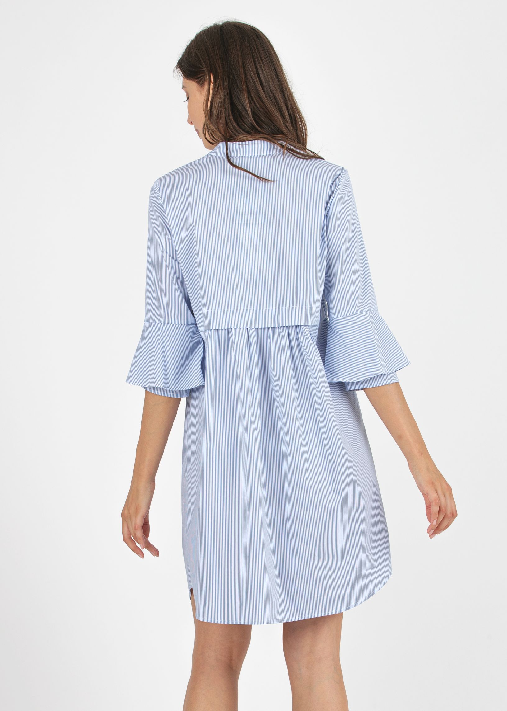 HEIDI R - Abito Premaman & Allattamento in Cotone a Righe con Maniche a Campana (Azzurro, XS)