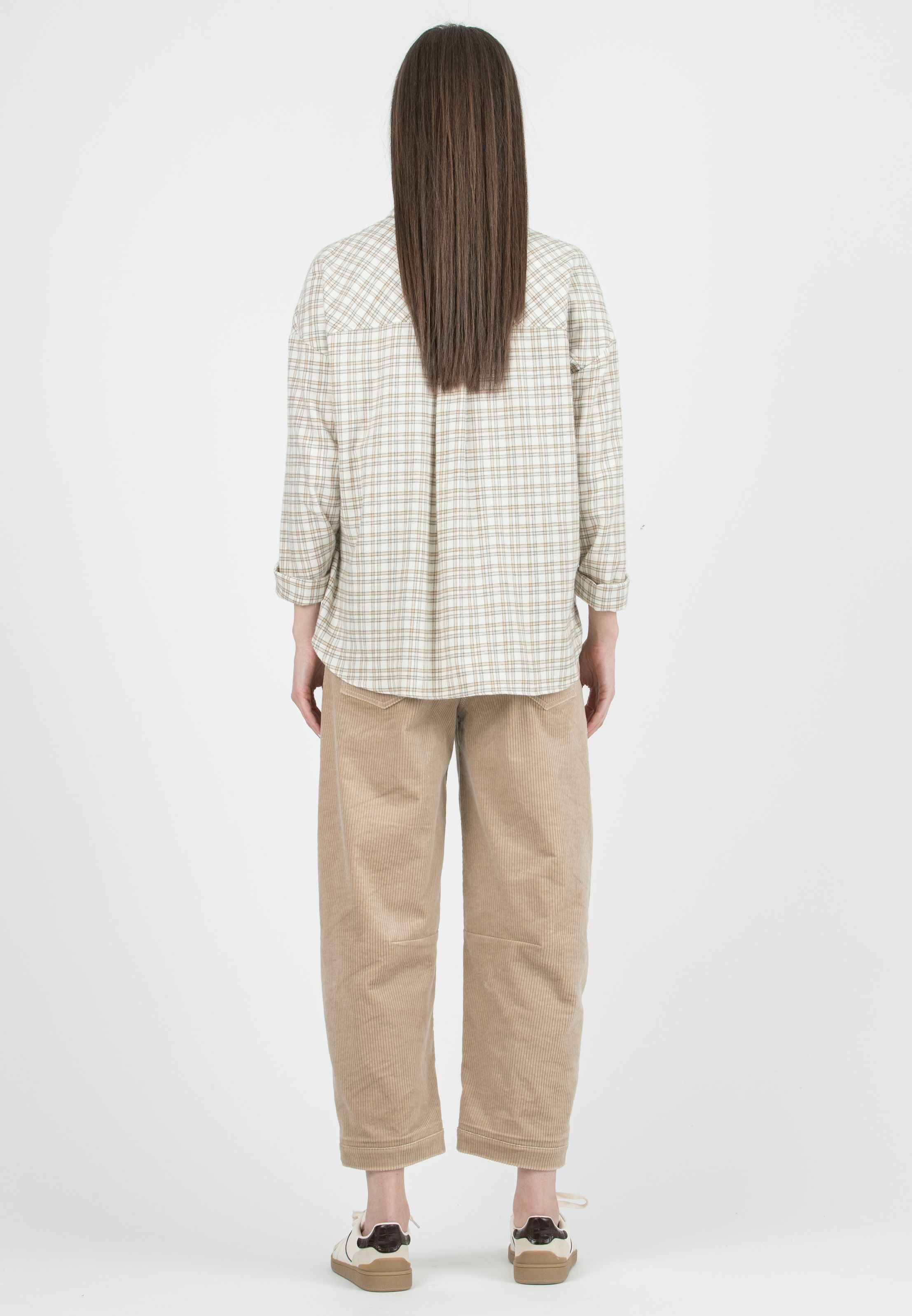 BRODY V - Pantalone Premaman in Velluto a Costine Ballon Fit (Ecru')